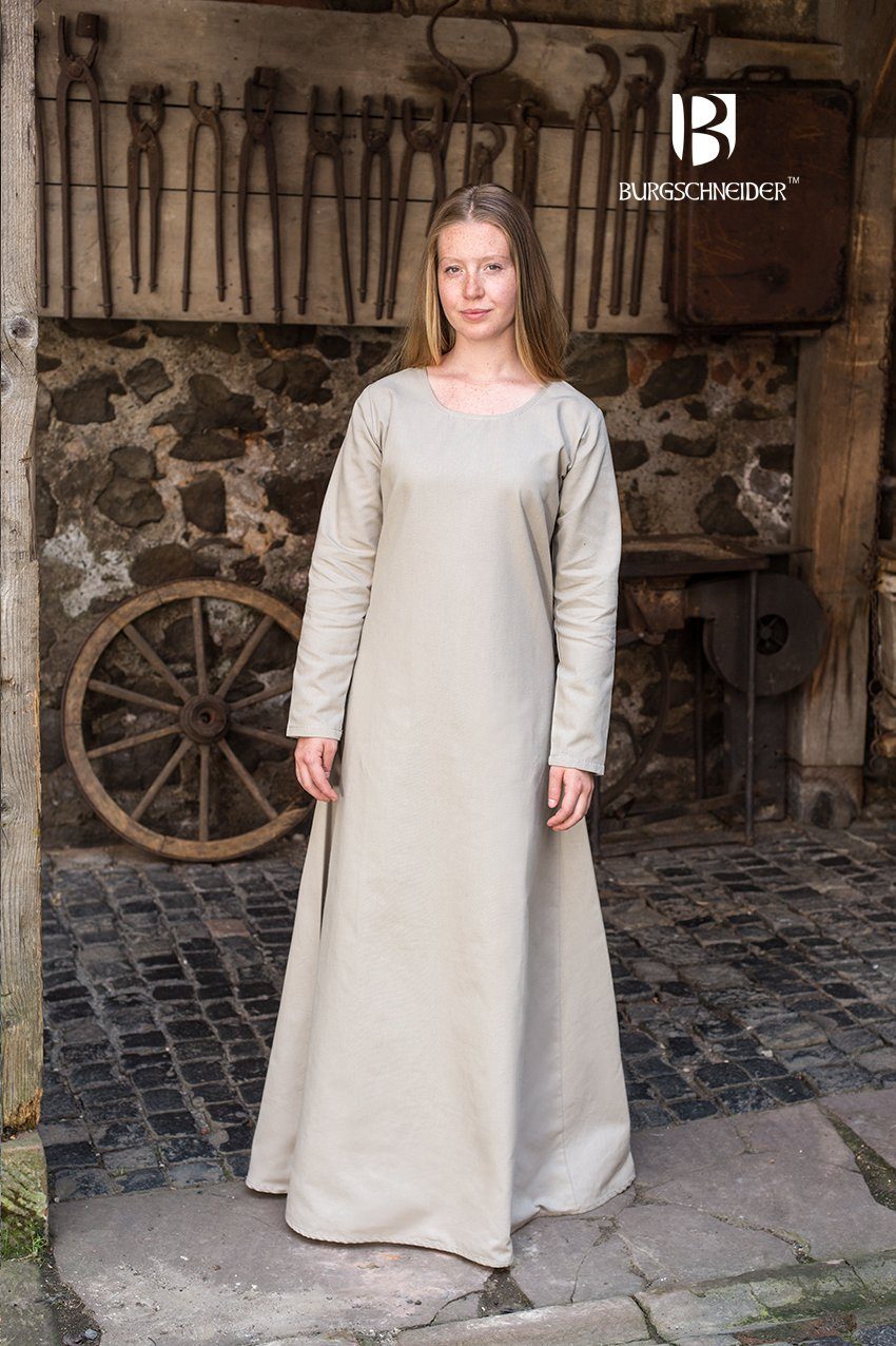 Burgschneider Ritter-Kostüm Mittelalter Kleid Typ Unterkleid Freya Hanf S