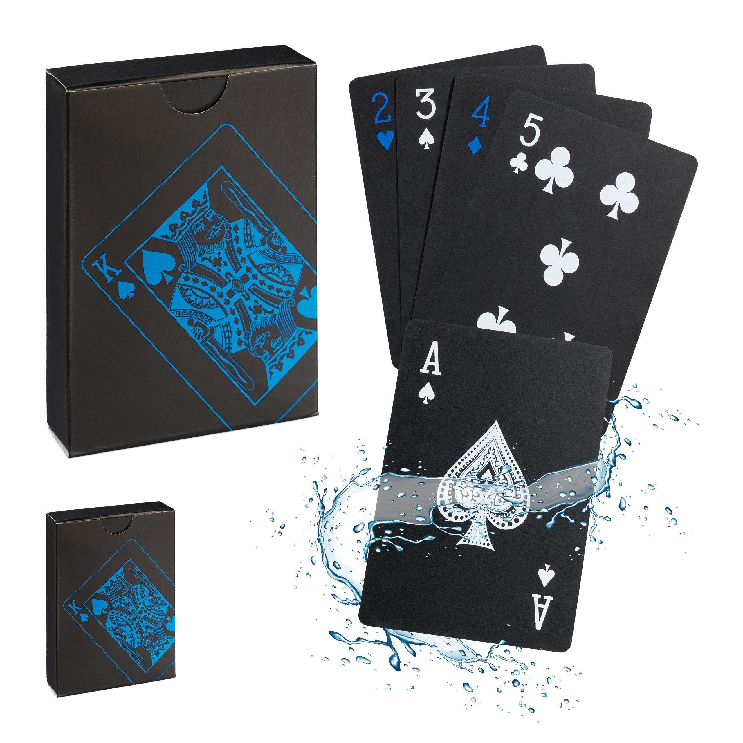 relaxdays Spiel, Gesellschaftsspiel Wasserfeste Pokerkarten 2 Decks