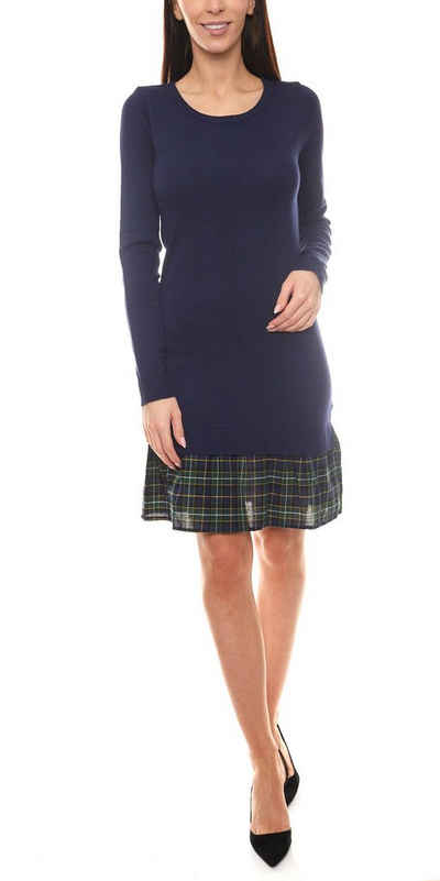 TOM TAILOR Sommerkleid »TOM TAILOR POLO TEAM Strick-Kleid legeres Damen Jersey-Kleid mit leichtem Volant Herbst-Kleid Navy«