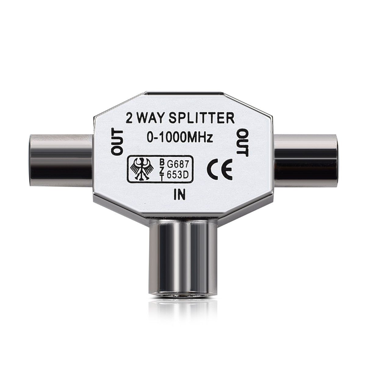 Stecker Verteiler Antennensteckdose 2x für - Koax kwmobile DVB-T/BK Antennen Splitter