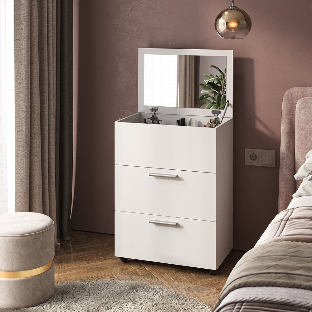 Vicco Schminktisch Hanna, Weiß, 65.8 cm mit 2 Schubladen (1-St)