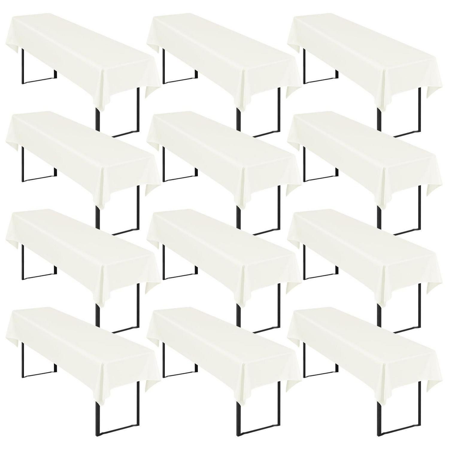 LuxusKollektion Tischdecke Biertischhusse 12er Elfenbein 250x100cm