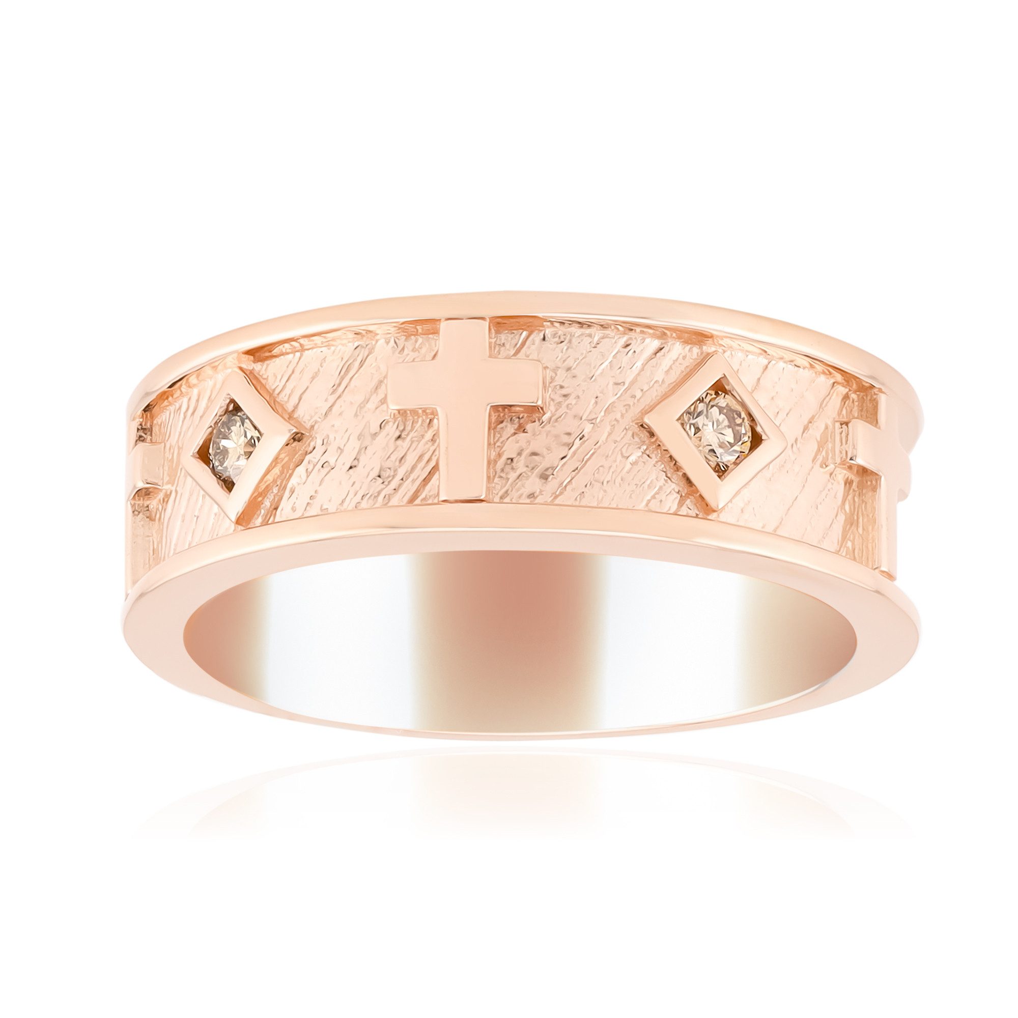 Cavill Diamantring Cavill Sterling Silberring rosévergoldet, 0,06 ct Diamant, modern (1-tlg)