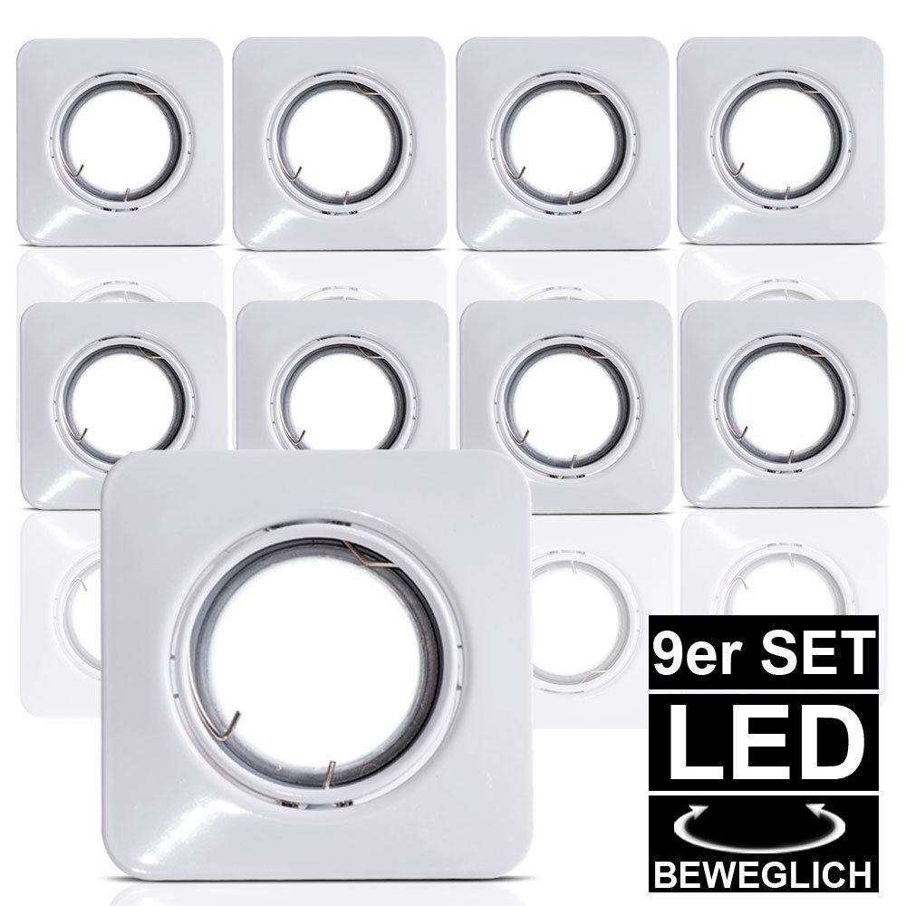 etc-shop LED Einbaustrahler, Leuchtmittel inklusive, Warmweiß, 9er Set LED Decken Einbau Strahler beweglich Ess Wohn Zimmer Küchen