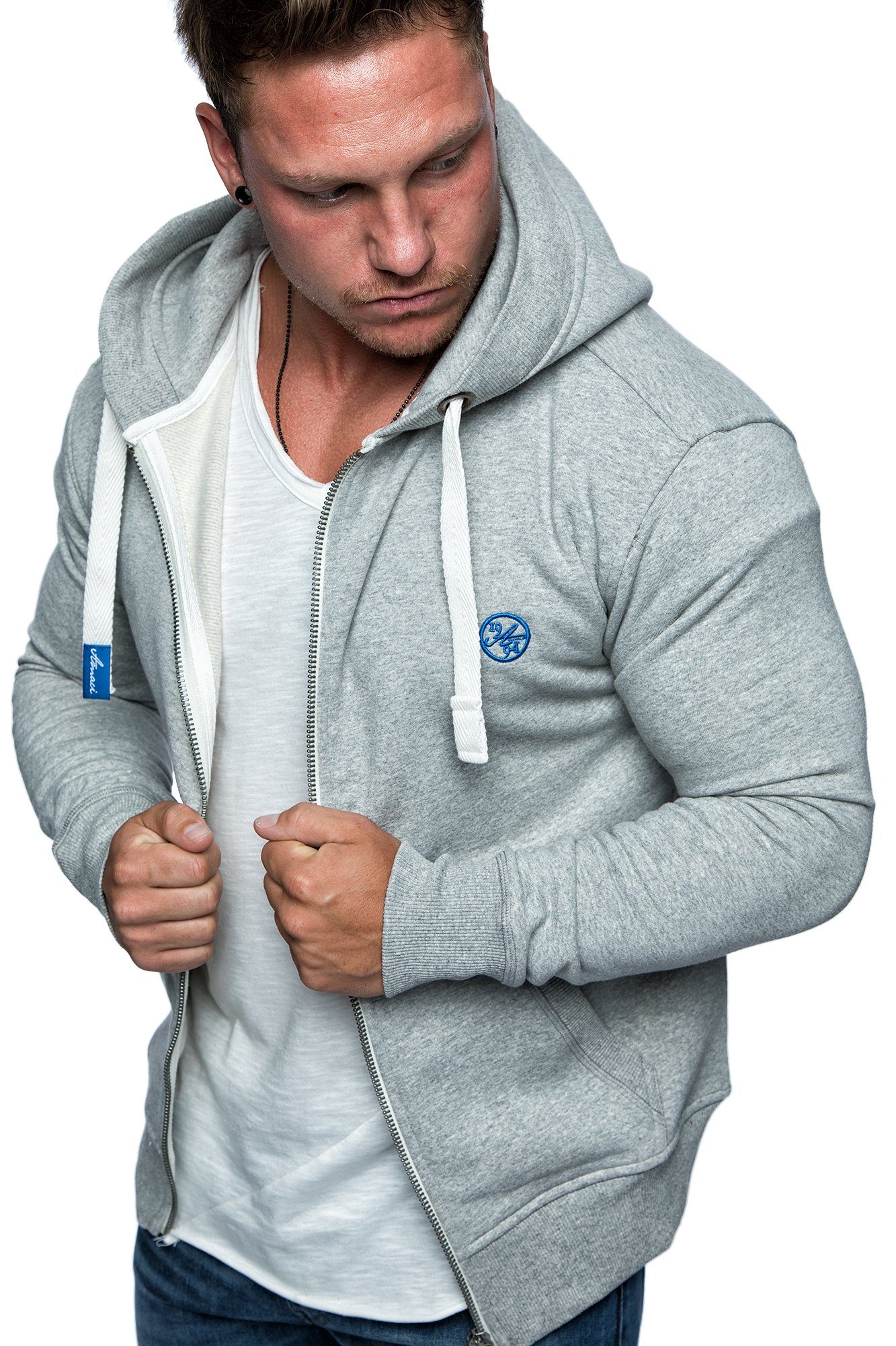 Amaci&Sons Kapuzenpullover TALLAHASSEE Herren Zipper Hoodie Herren Basic Kontrast Sweatjacke Pullover Hoodie Sweatshirt