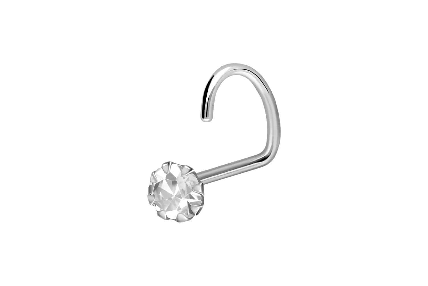 PIERCINGLINE Nasenpiercing 925 Silber Nasenstecker Spirale EINGEFASSTER KRI günstig online kaufen