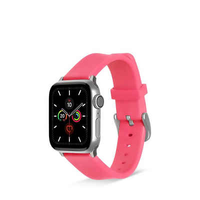 Artwizz Smartwatch-Armband WatchBand Silicone, Silikon Armband mit Adapter, Pink, Apple Watch 9-7 (41mm), 6-4 & SE (40mm), 3-1 (38mm)