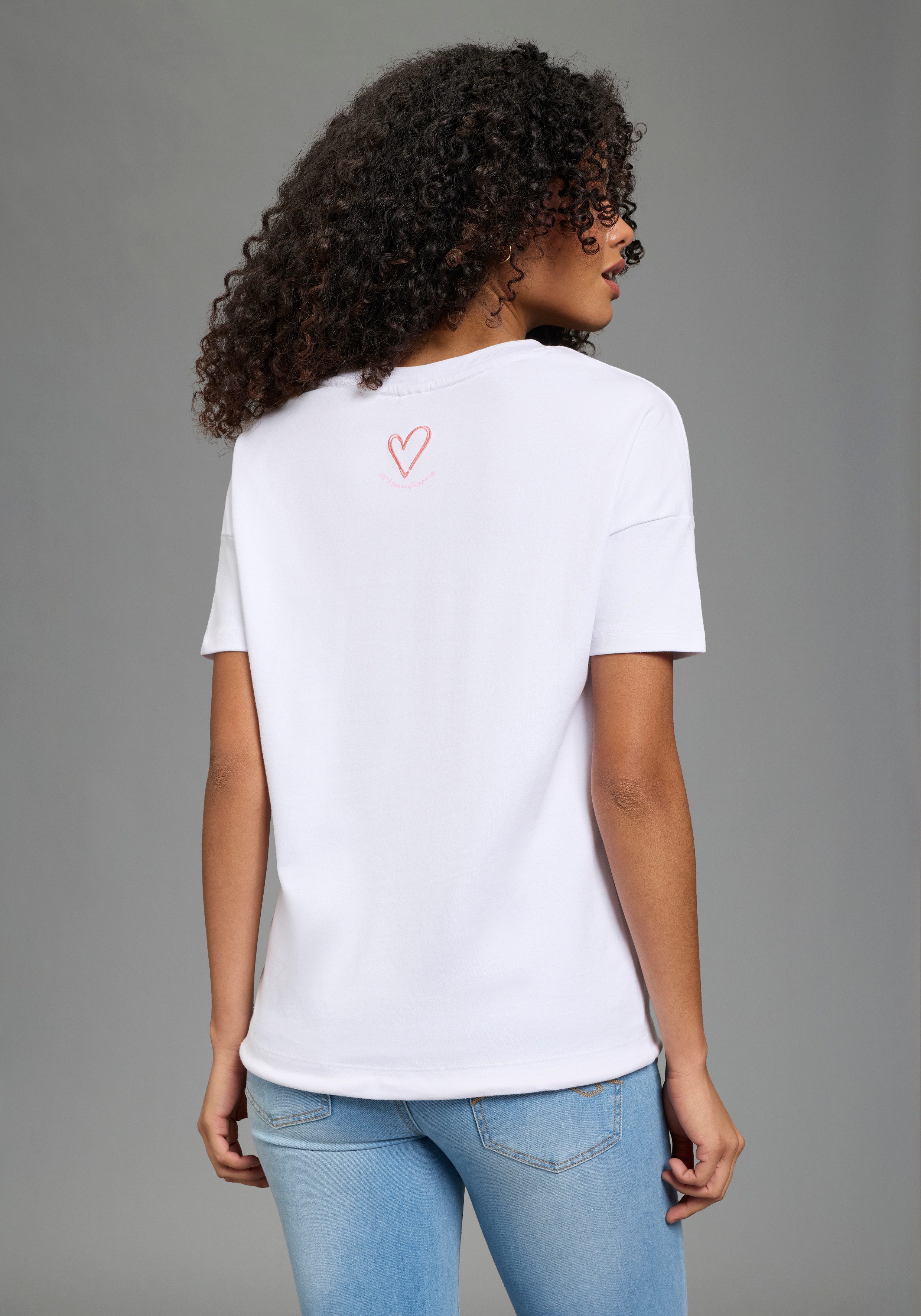 KangaROOS Sweatshirt Casual Sweatshirt, mit Rundhalsausschnitt, figurumspielende Passform