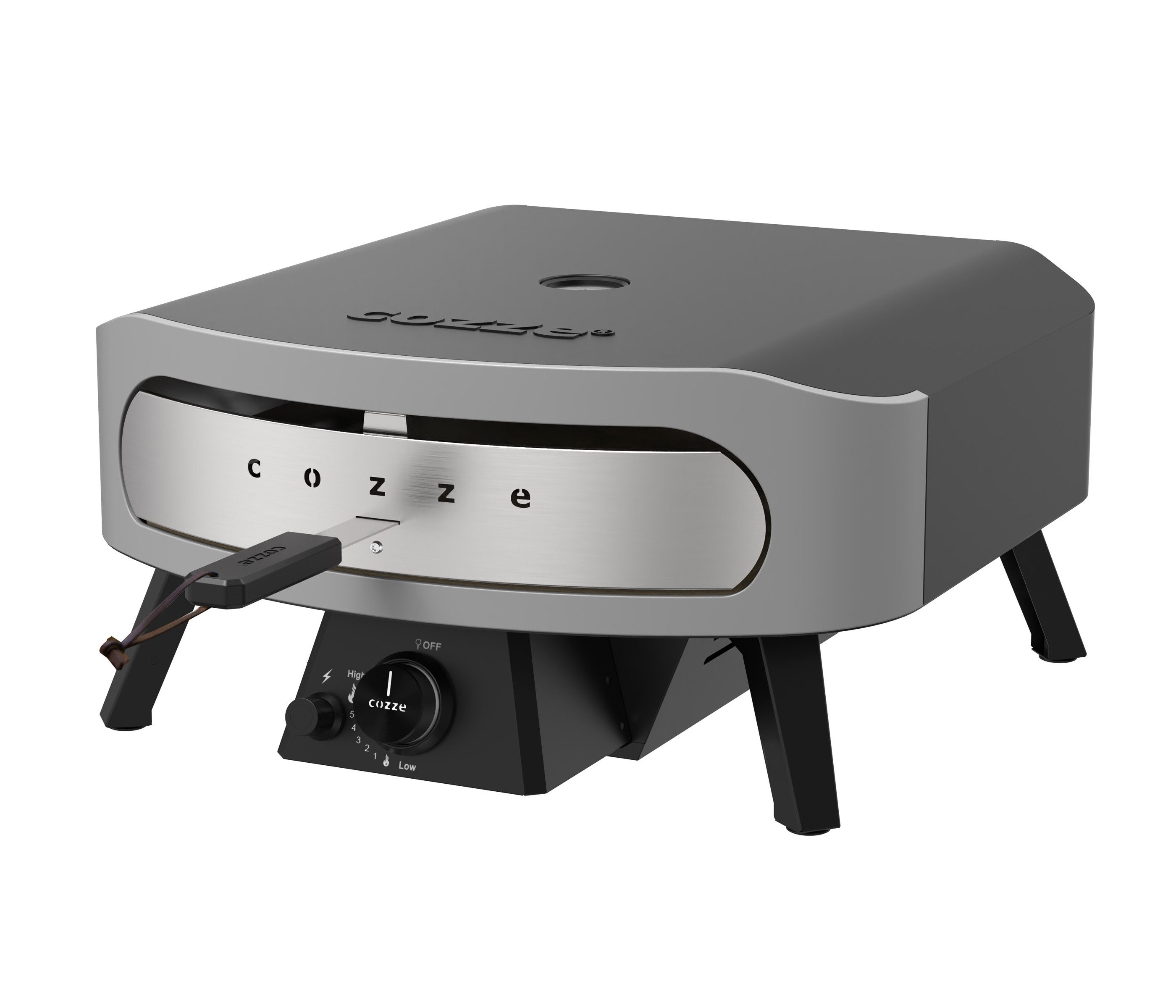 COZZE Pizzaofen Gas-Pizzaofen Classic 17", Backtemperatur bis 450°C, mit großer Öffnung, tragbar, inkl. Pizzastein, Grillfläche 43 x 43 cm – Bild 2 von 5