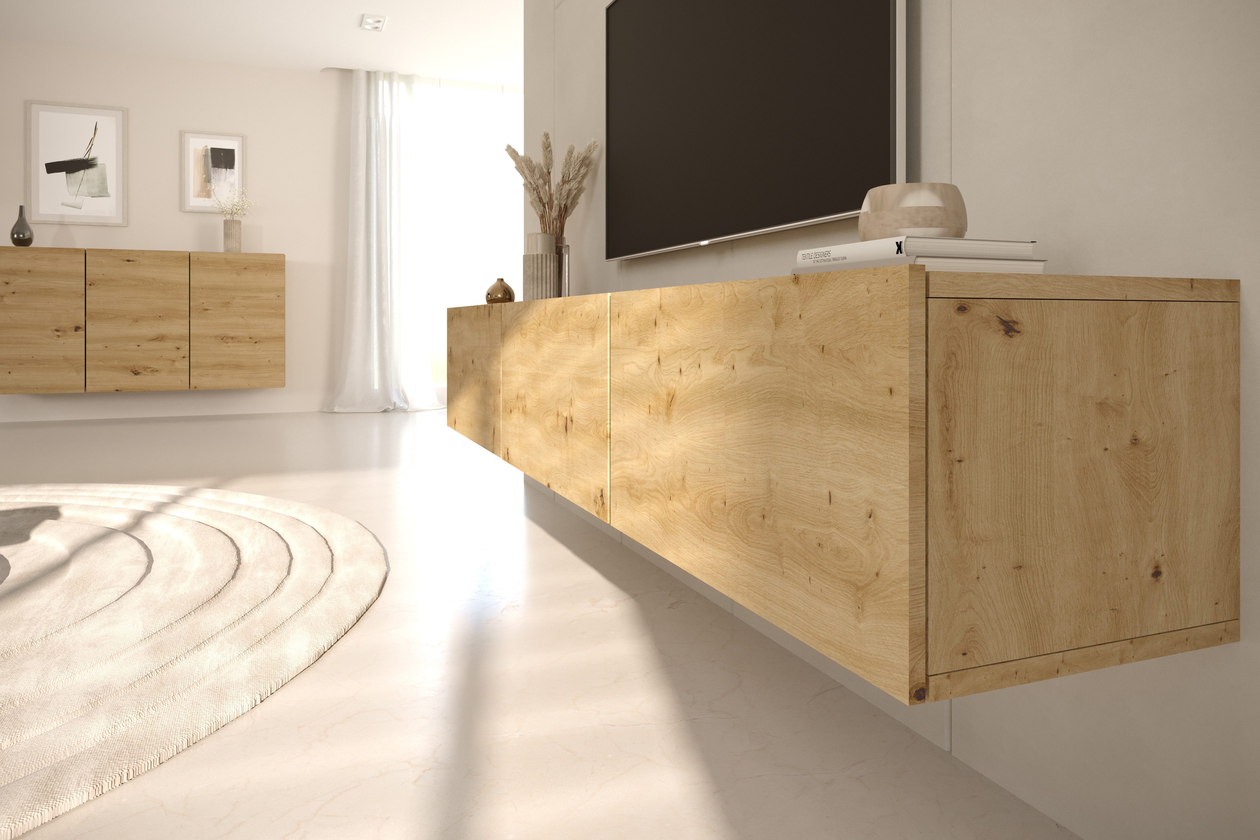 Bjird Lowboard TV-Schrank "Dallas" Hängendes TV-Board mit Push-to-Open Fron günstig online kaufen