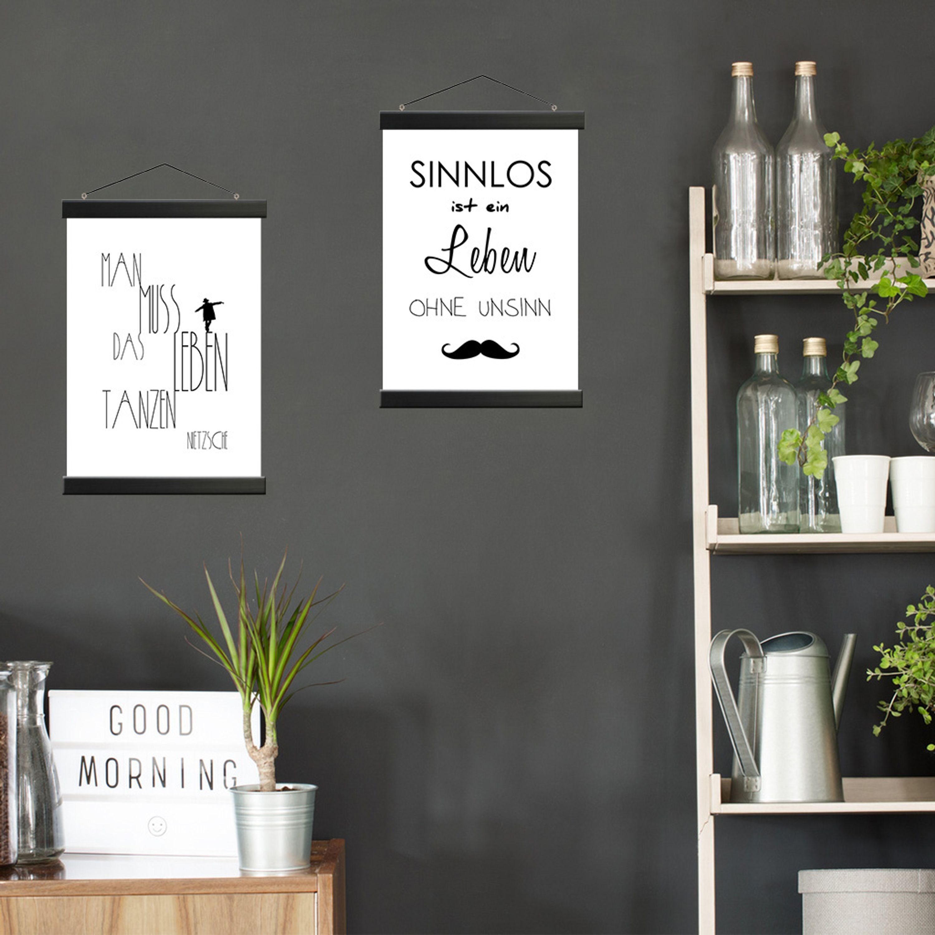 artissimo Bilderleiste Magnetische Posterleiste 50 cm Schwarz für DIN A2 / 50x70
