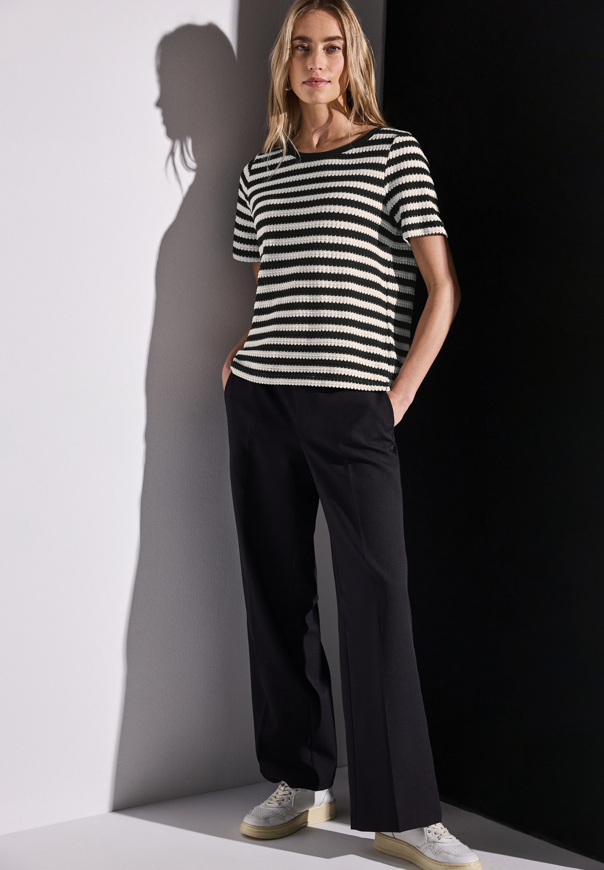 STREET ONE T-Shirt mit Streifen Muster