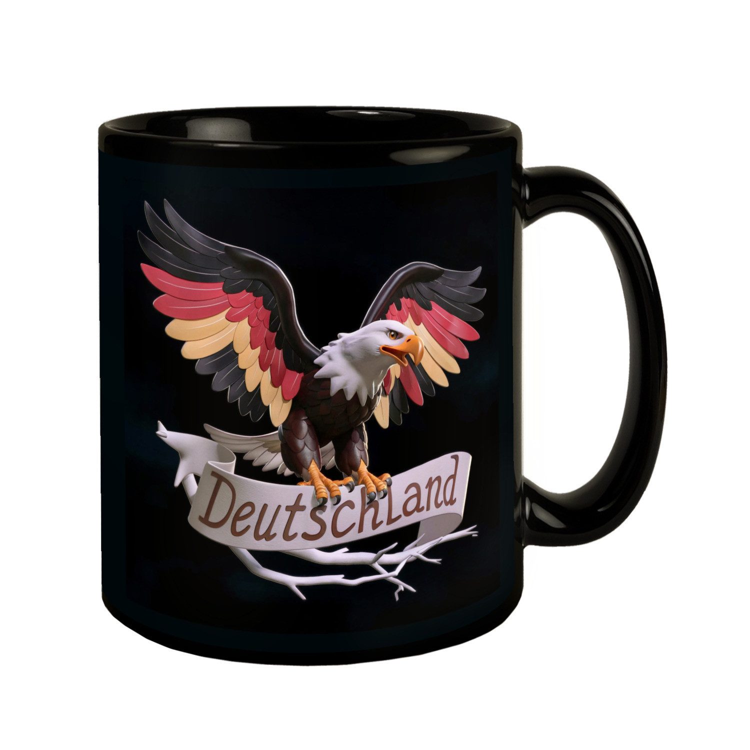 speecheese Tasse Adler mit Deutschland-Flagge Tasse