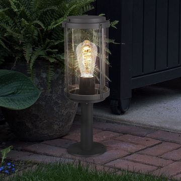 etc-shop LED Außen-Stehlampe, Leuchtmittel inklusive, Warmweiß, Farbwechsel, Außen Sockel Steh Lampe Fernbedienung Stand Grundstück Balkon