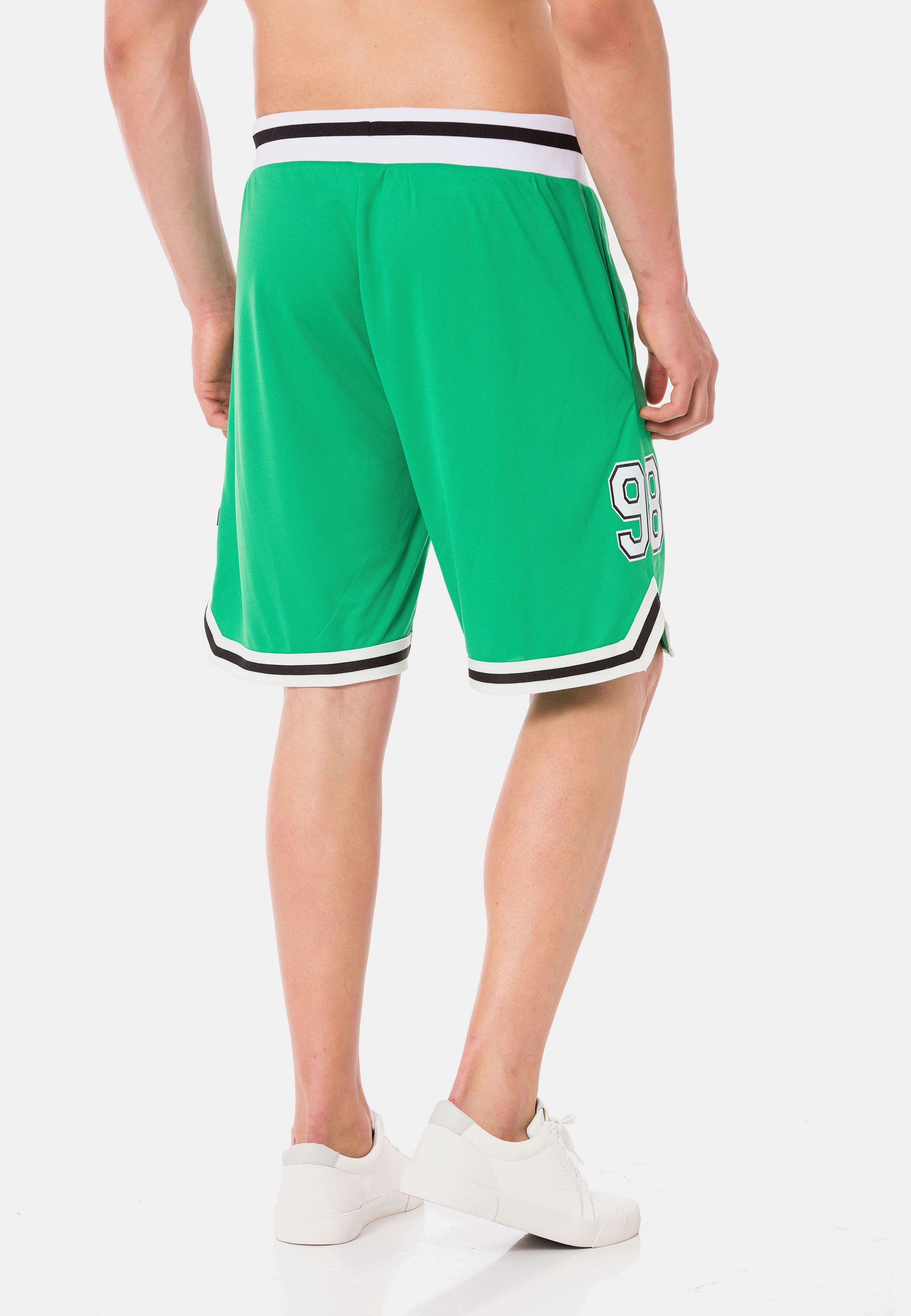 Kontraststreifen lässigen Shorts mit Galeomaltande grün-weiß RedBridge