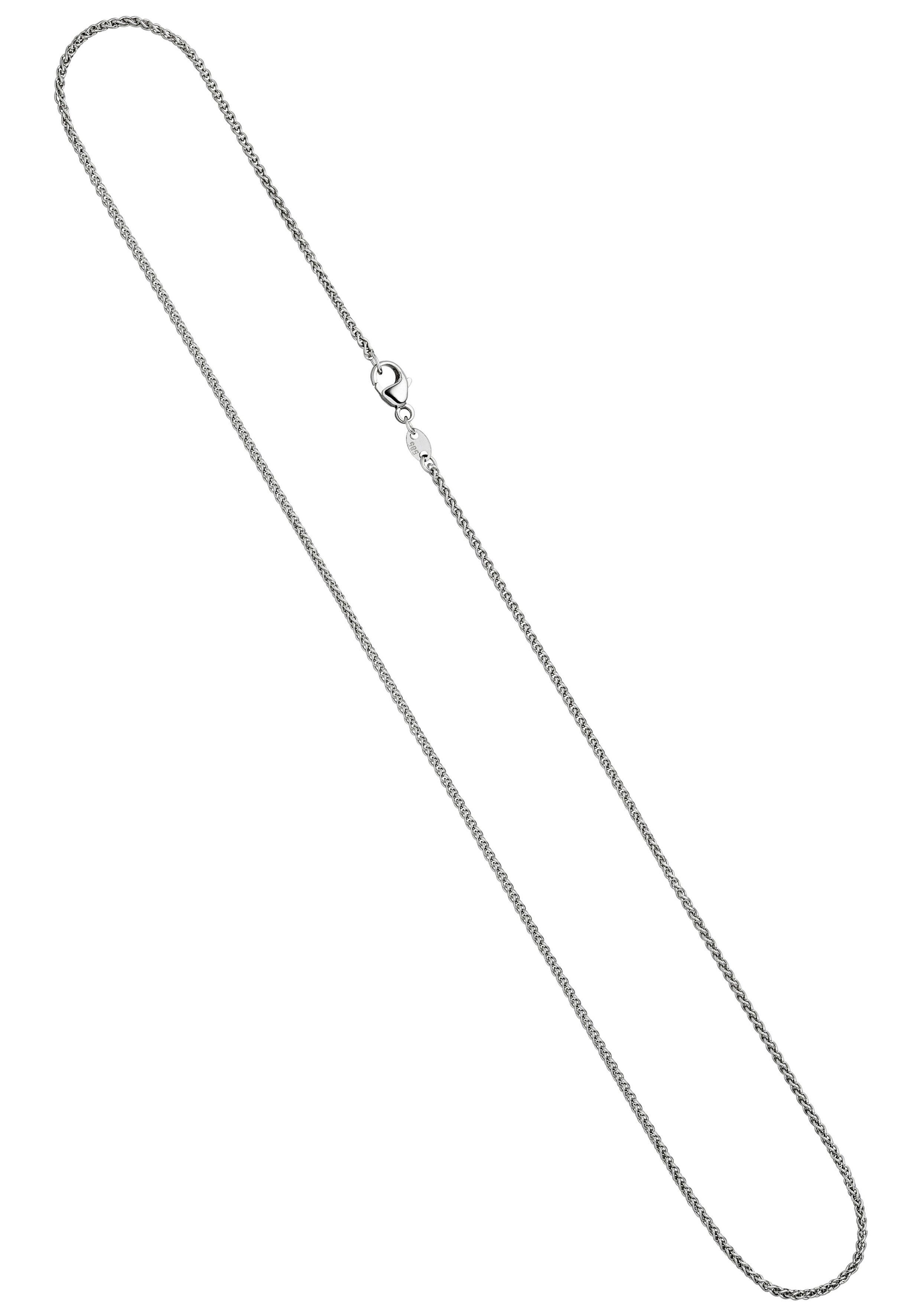 JOBO Kette ohne Anhänger Zopfkette, 585 Weißgold 42 cm 1,2 mm