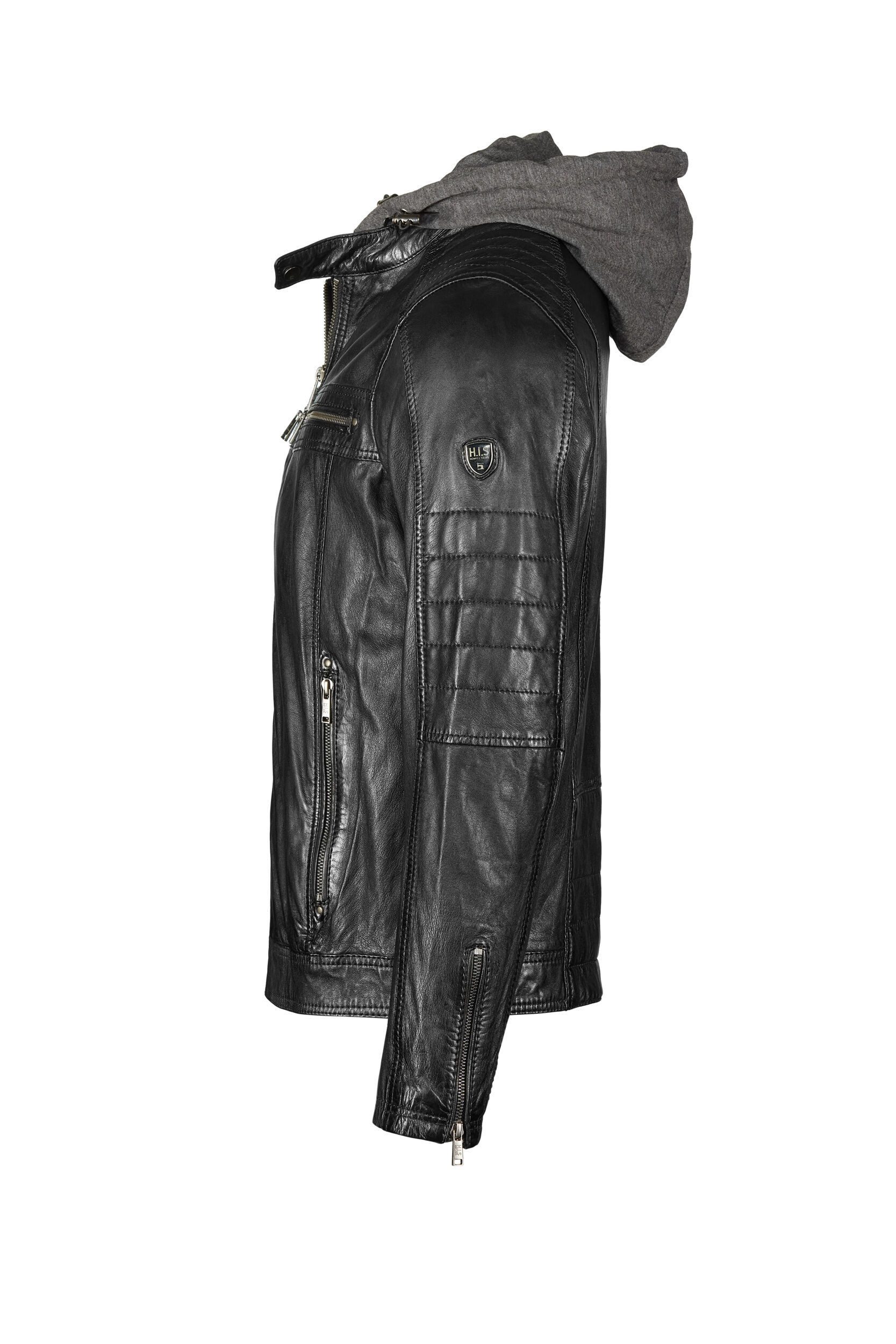 H.I.S Lederjacke (1-St) mit Kapuze