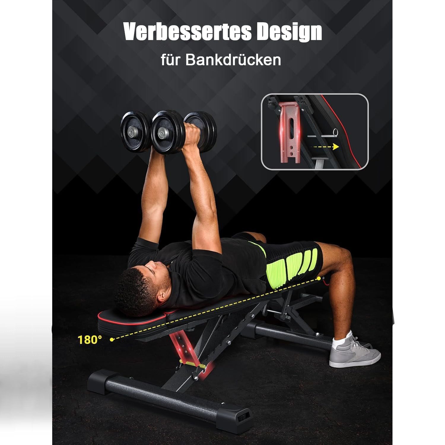 YOLEO Hantelbank 300 kg faltbare Hantelbank Multifunktional