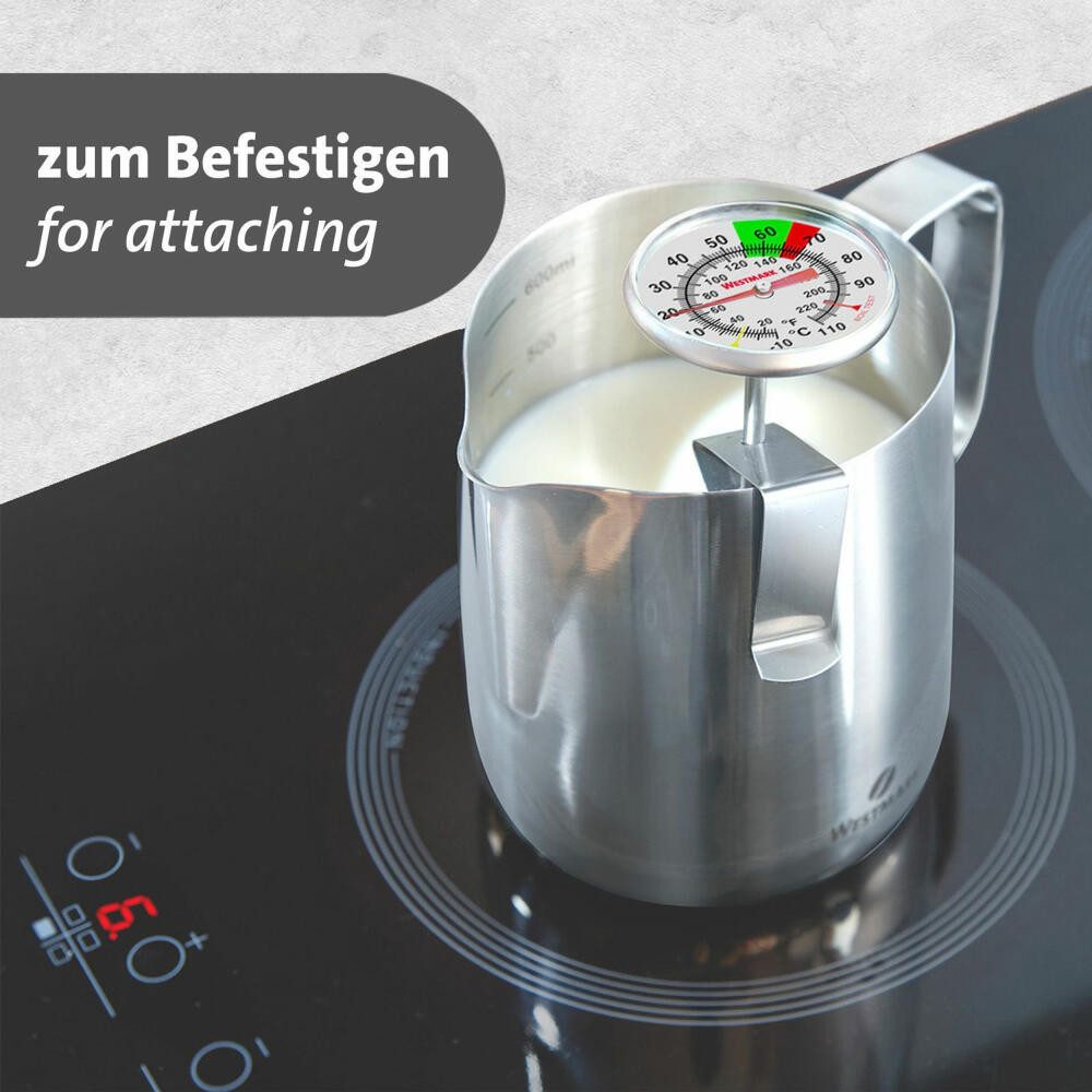 WESTMARK Kochthermometer /Milch-Thermometer, zum optimalen Aufschäumen von Milch, Barista-Therm