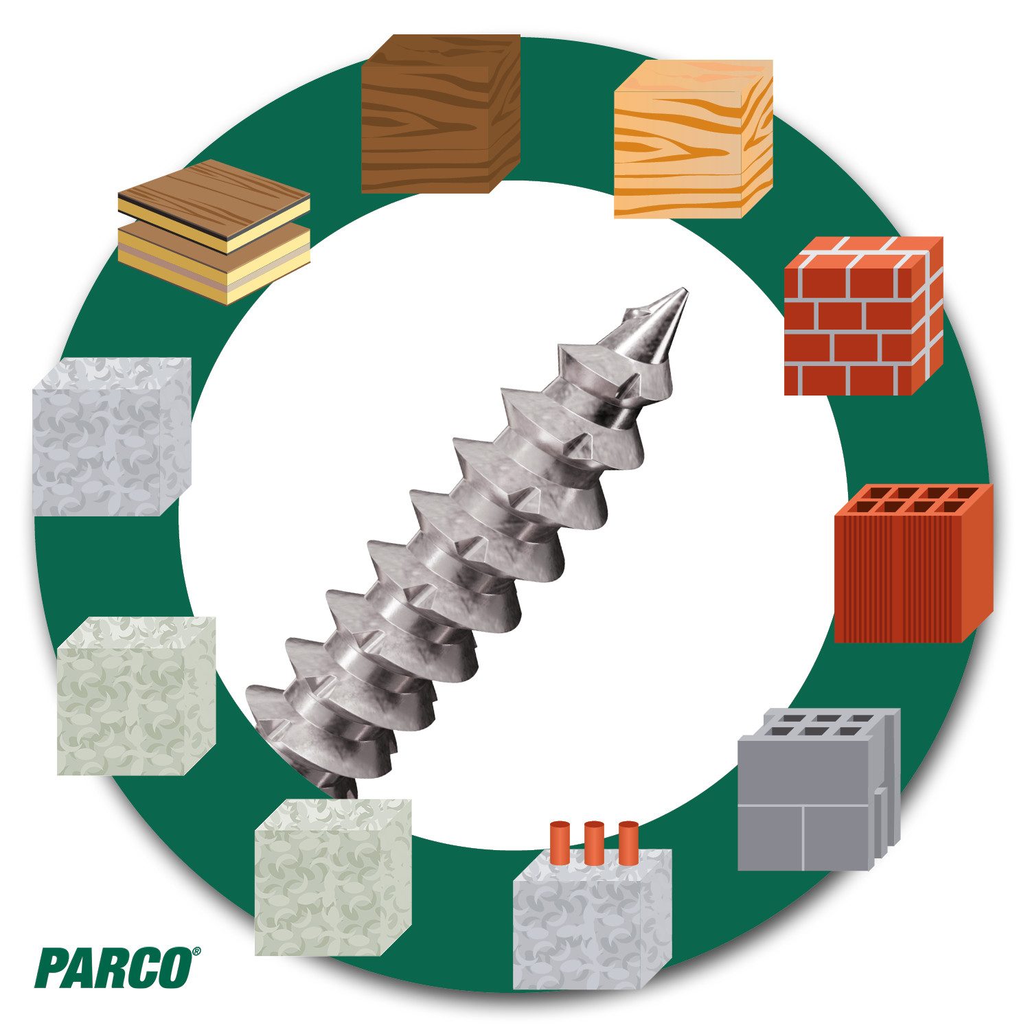 PARCO Fensterrahmenschraube Edelstahl A2 mit Senkkopf/Zylinderkopf 100 Stück, (Gewindespitze mit reduziertem Durchmesser), Korrosionsbeständig, Doppelgewinde