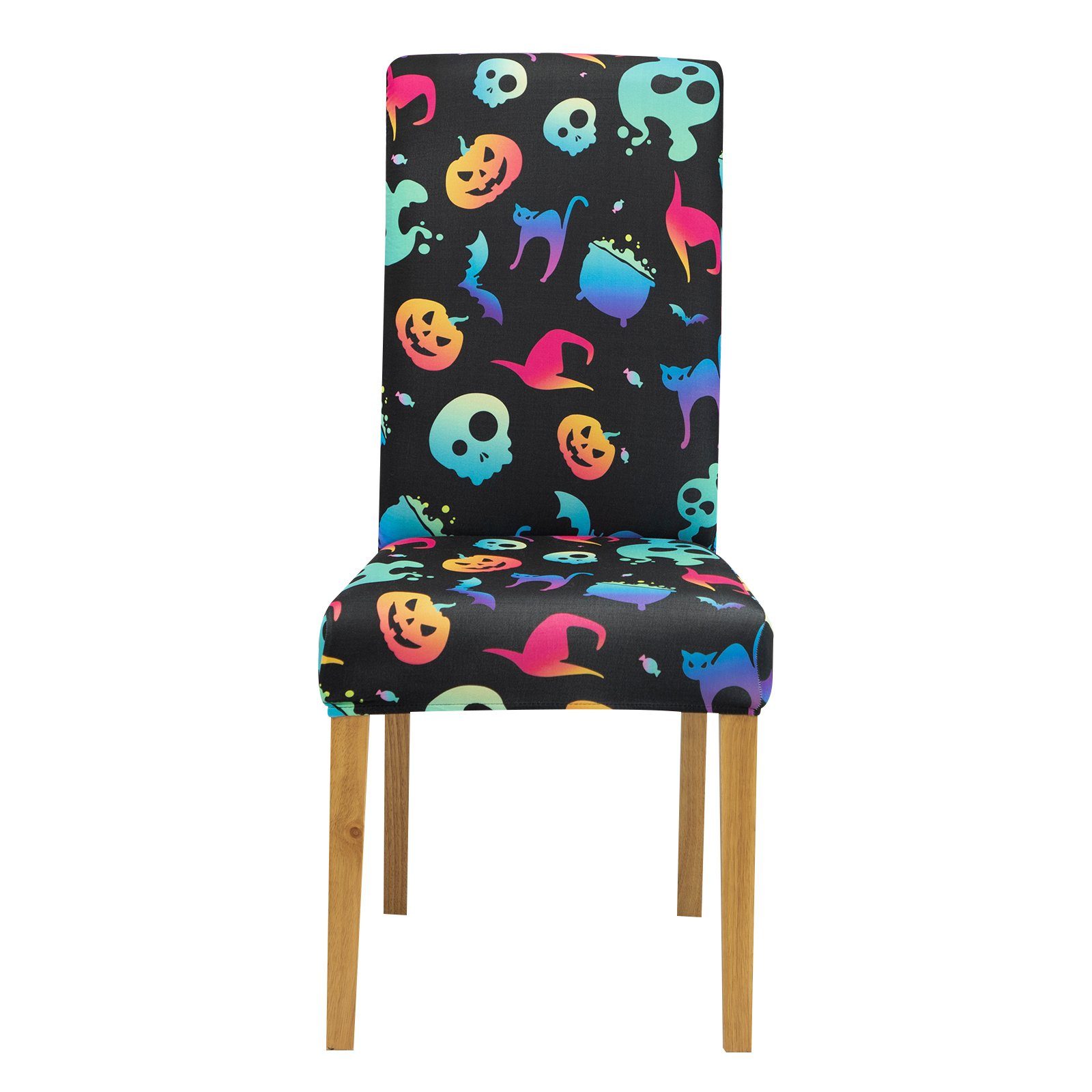 BTTO Stuhlhusse Stuhlhusse Stretch,Halloween Накидки für Stühle,1/2/4/6er, Spandex Stuhlüberzug,für Halloween Party Dekoration Küche Bar Hotel