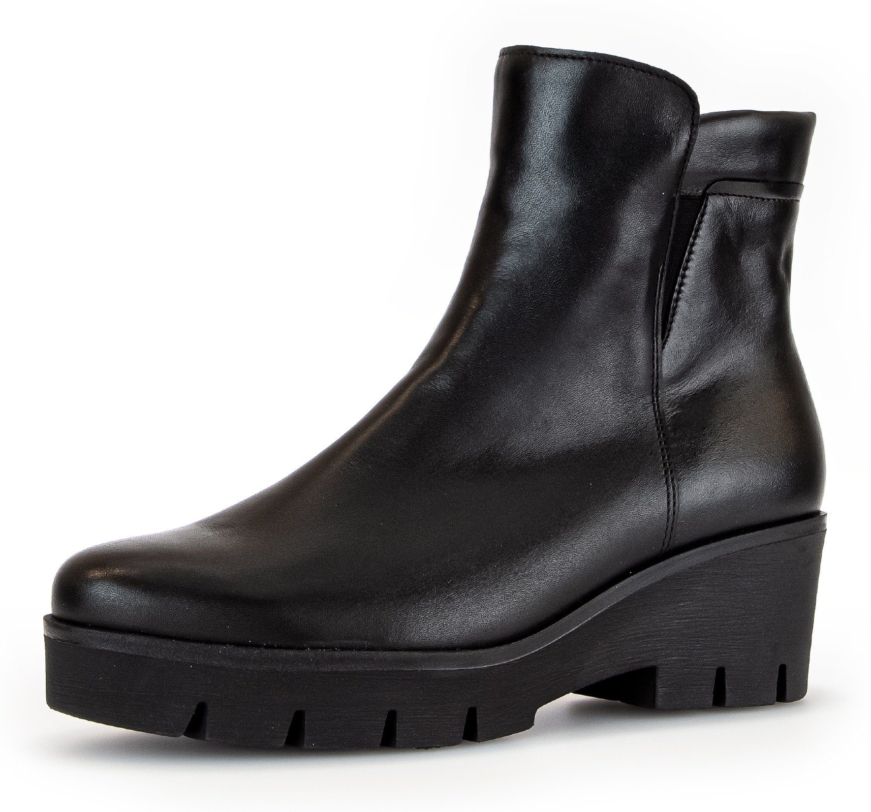 Gabor Stiefelette Keilabsatz Leder Schwarze Gabor