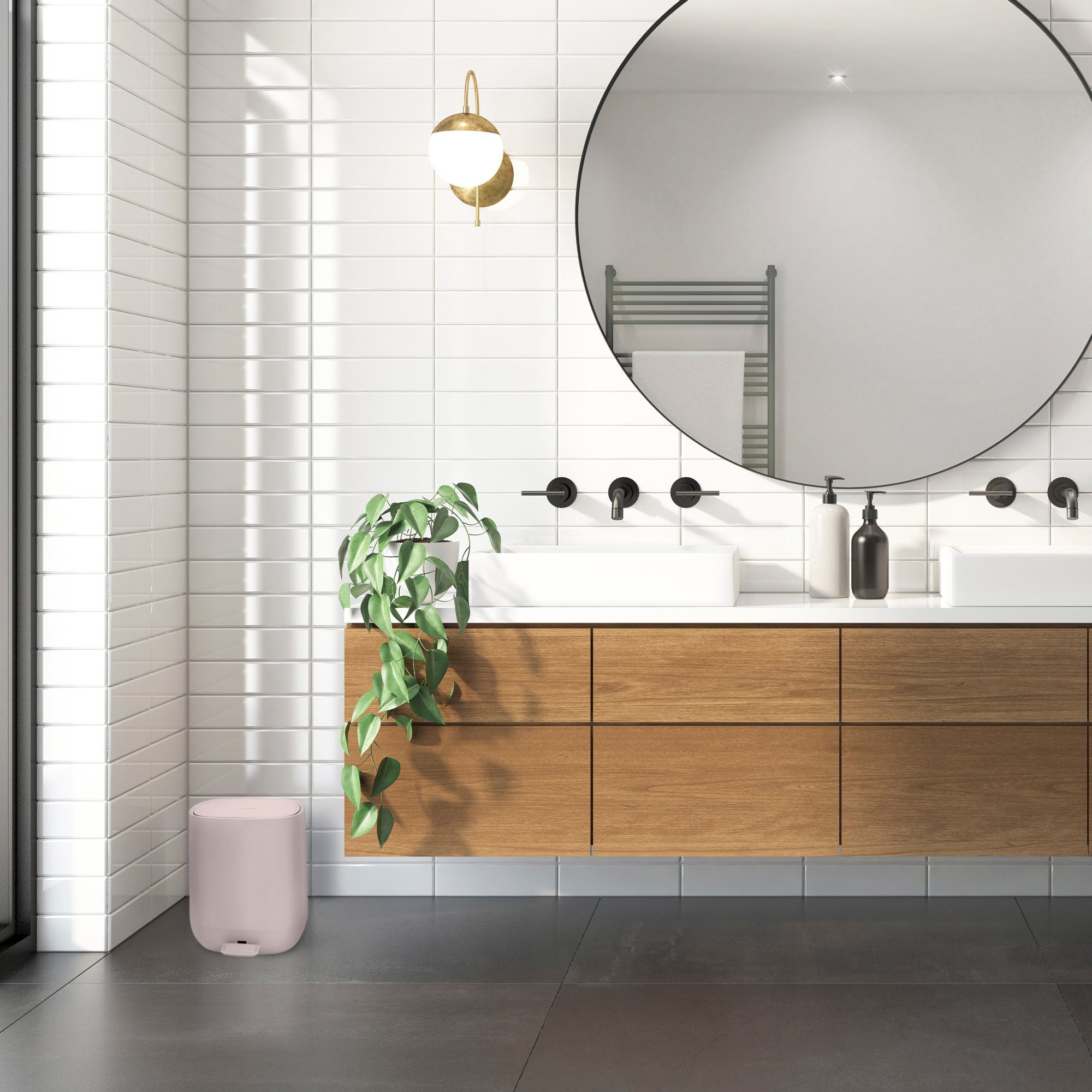 YourCasa Mülleimer YourCasa Mülleimer Bad [5L] Elegantes Design Badezimmer Kosmetikeimer, ABS Kunsstoff
