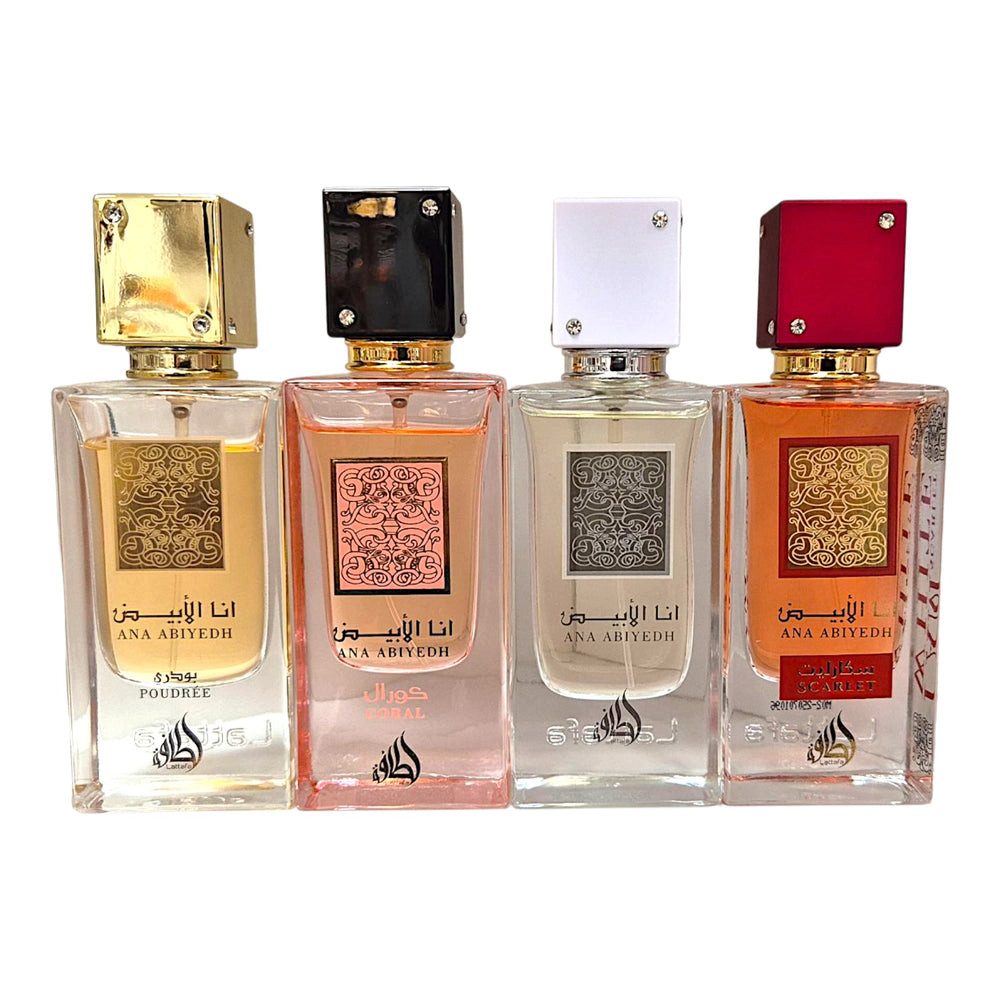 Lattafa Eau de Parfum Lattafa Ana Abiyedh Serien Poudree, Coral, Rouge, Scarlet, EDP