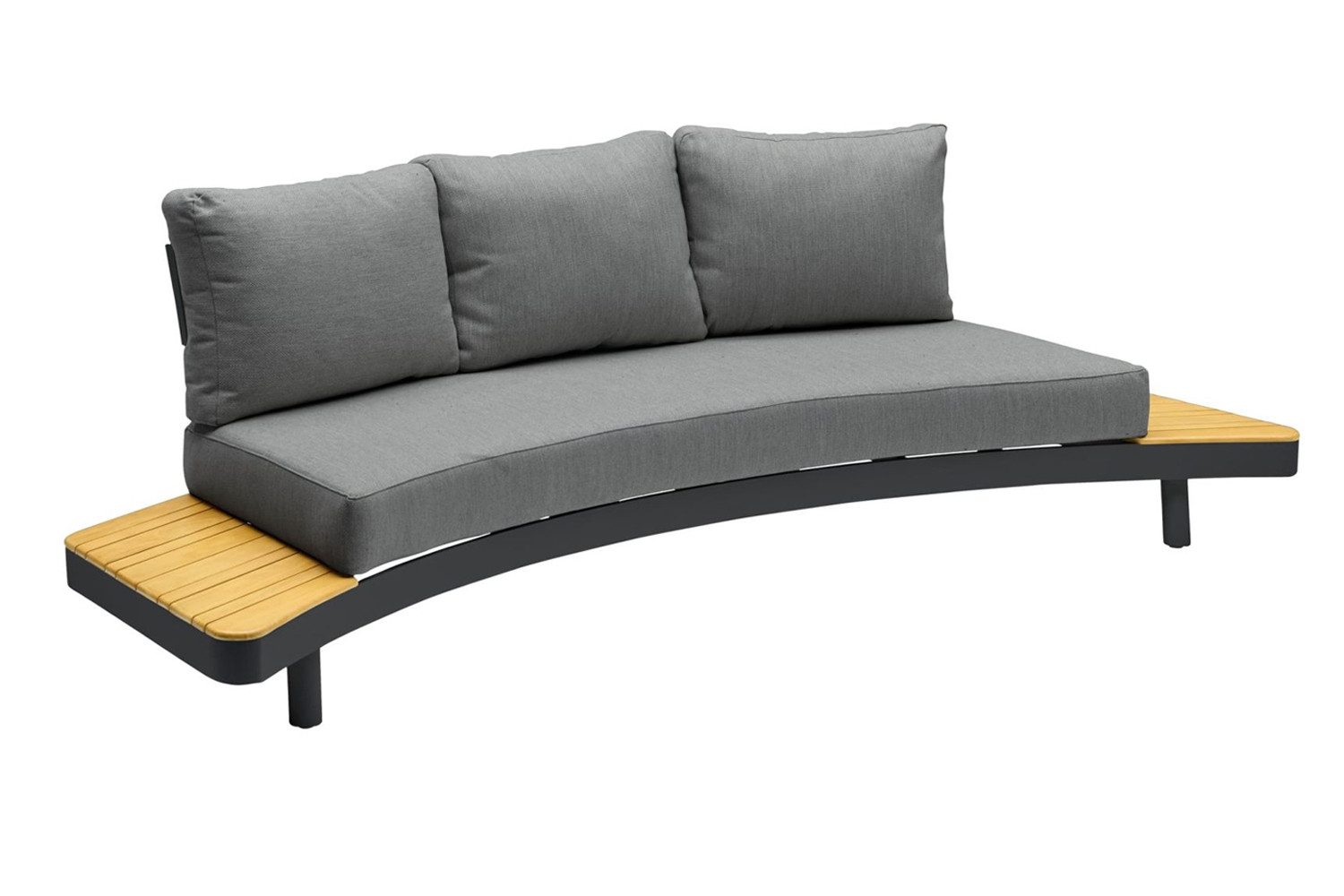 dasmöbelwerk Loungesofa Loungesofa Madison 3-Sitzer Gartensofa Relaxsofa mit Ablagen Teakholz