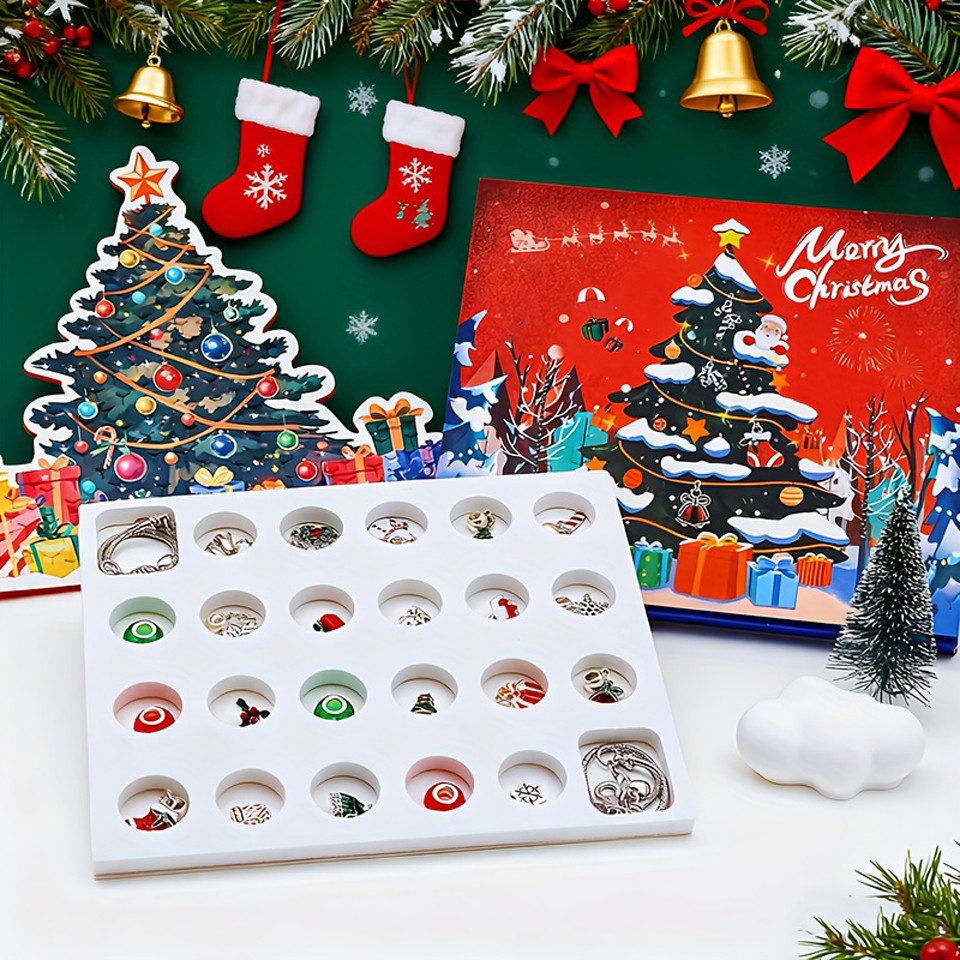 CLTYQ Schmuck-Adventskalender Schmuck-Adventskalender Weihnachtskalender Teenager Mädchen Kinder, DIY Adventskalender Inhalt Kinder Frauen Schmuck Armband – Bild 5 von 5