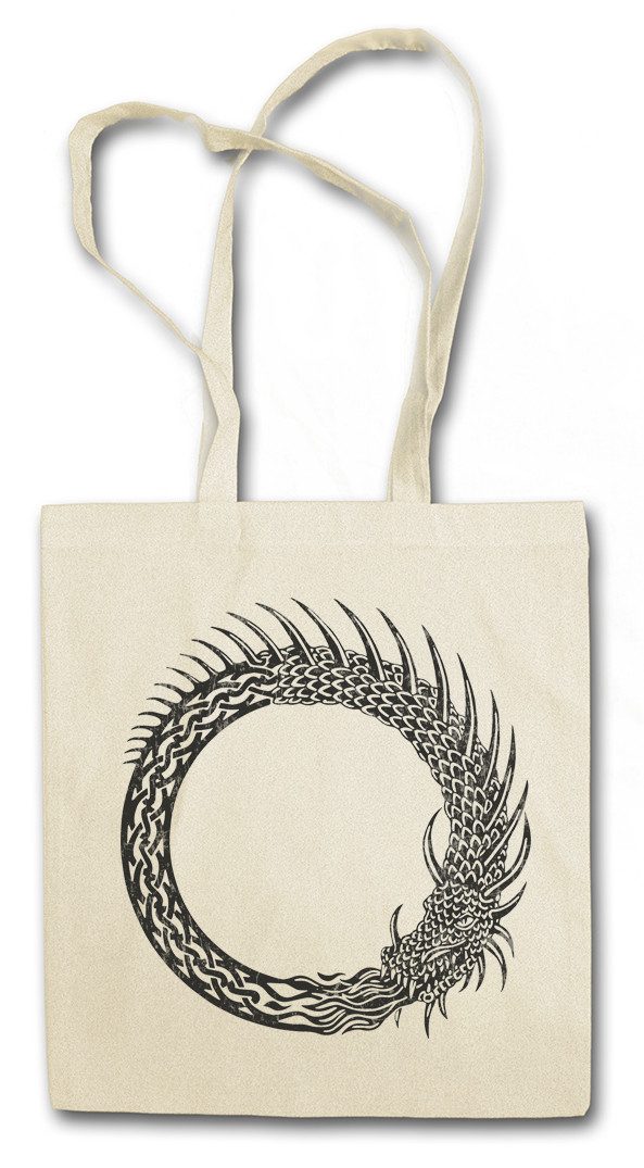Beuteltasche Norse Dragon Stofftasche Drache Symbol Vikings Tyr Odin Thor Mjölnir
