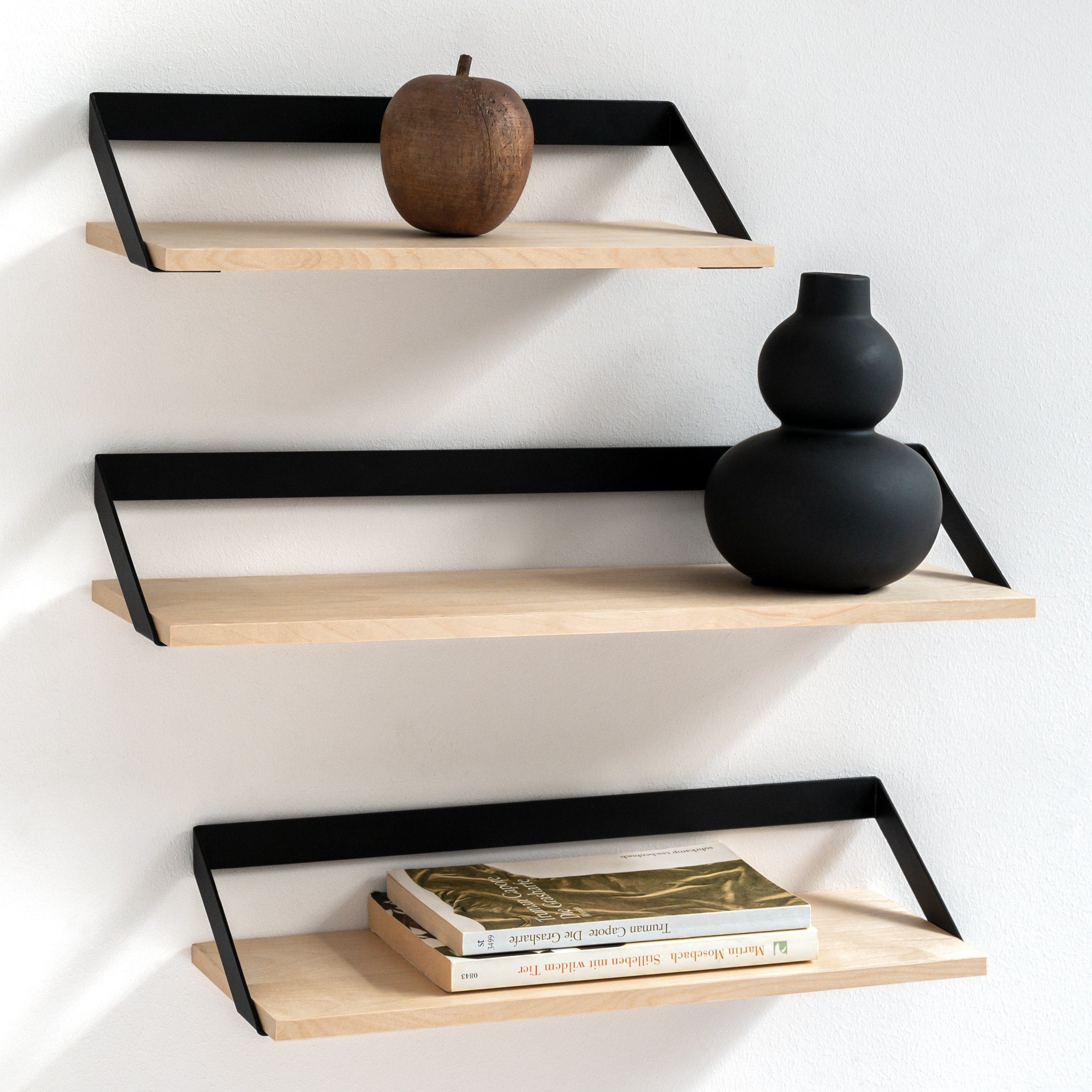 KAZAI. Regal Wandregal Metall und Echtholz-Veneer, günstig online kaufen