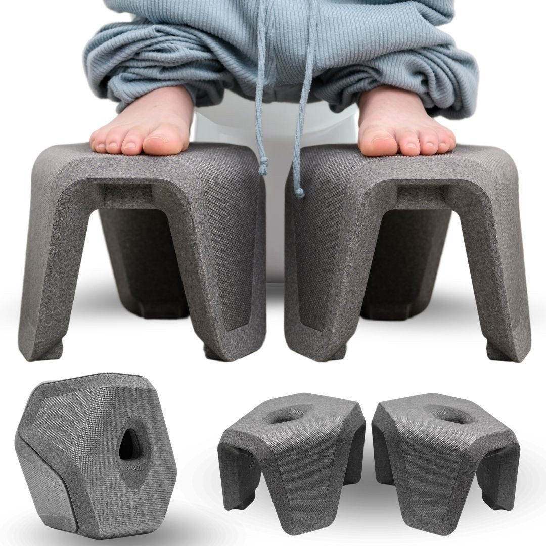 stuul® Badhocker, Toilettenhocker in Grau, Design-Hocker für WC, dezenter Kubus