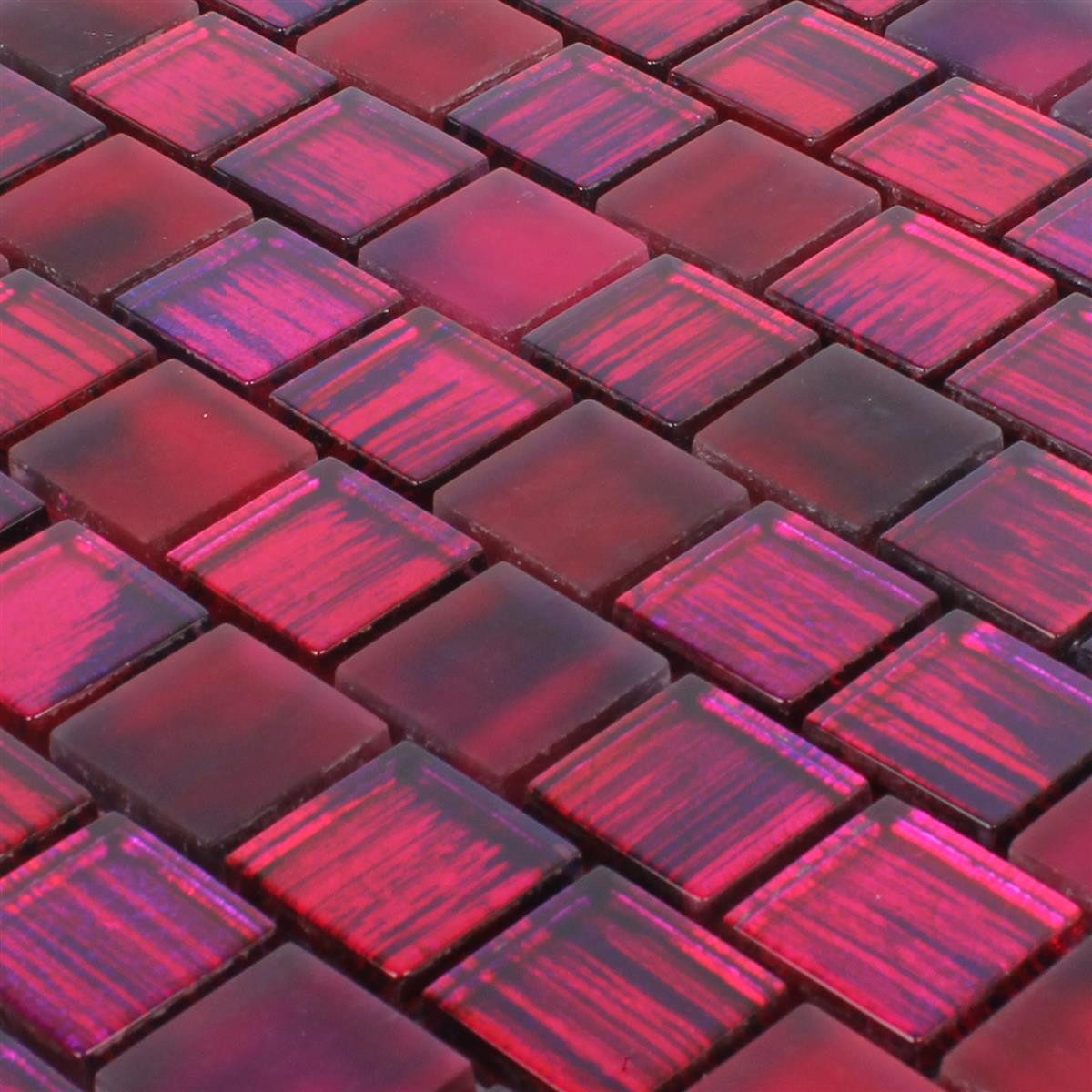 Mosafil Mosaikfliesen Glasmosaik Fliesen Lanzarote, Glas 31.800x28.600, pink, Verlegefertig auf ein Netz geklebt - Wasserfest