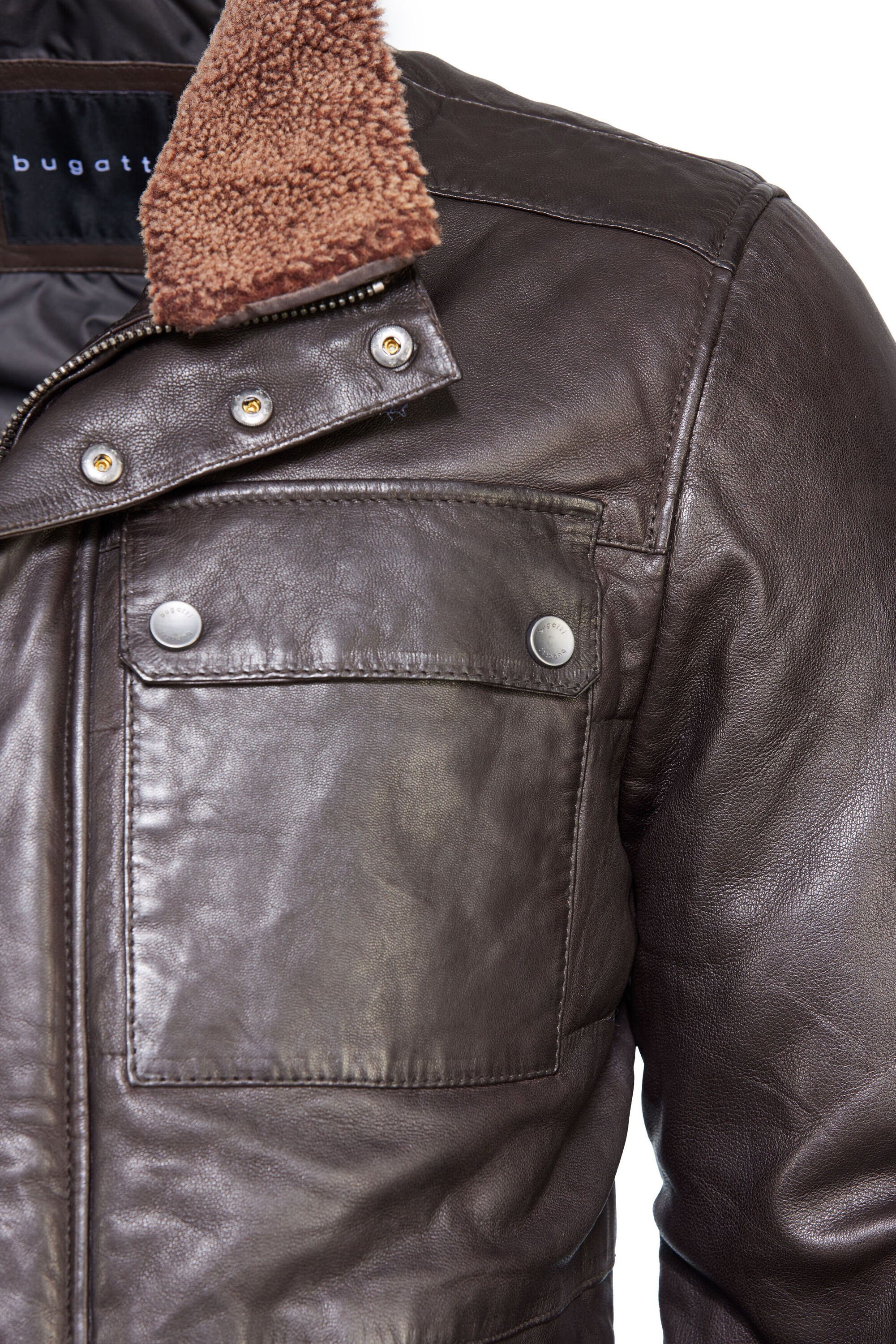 bugatti Lederjacke BUMARCELLO (1-St) mit weichem Stehkragen