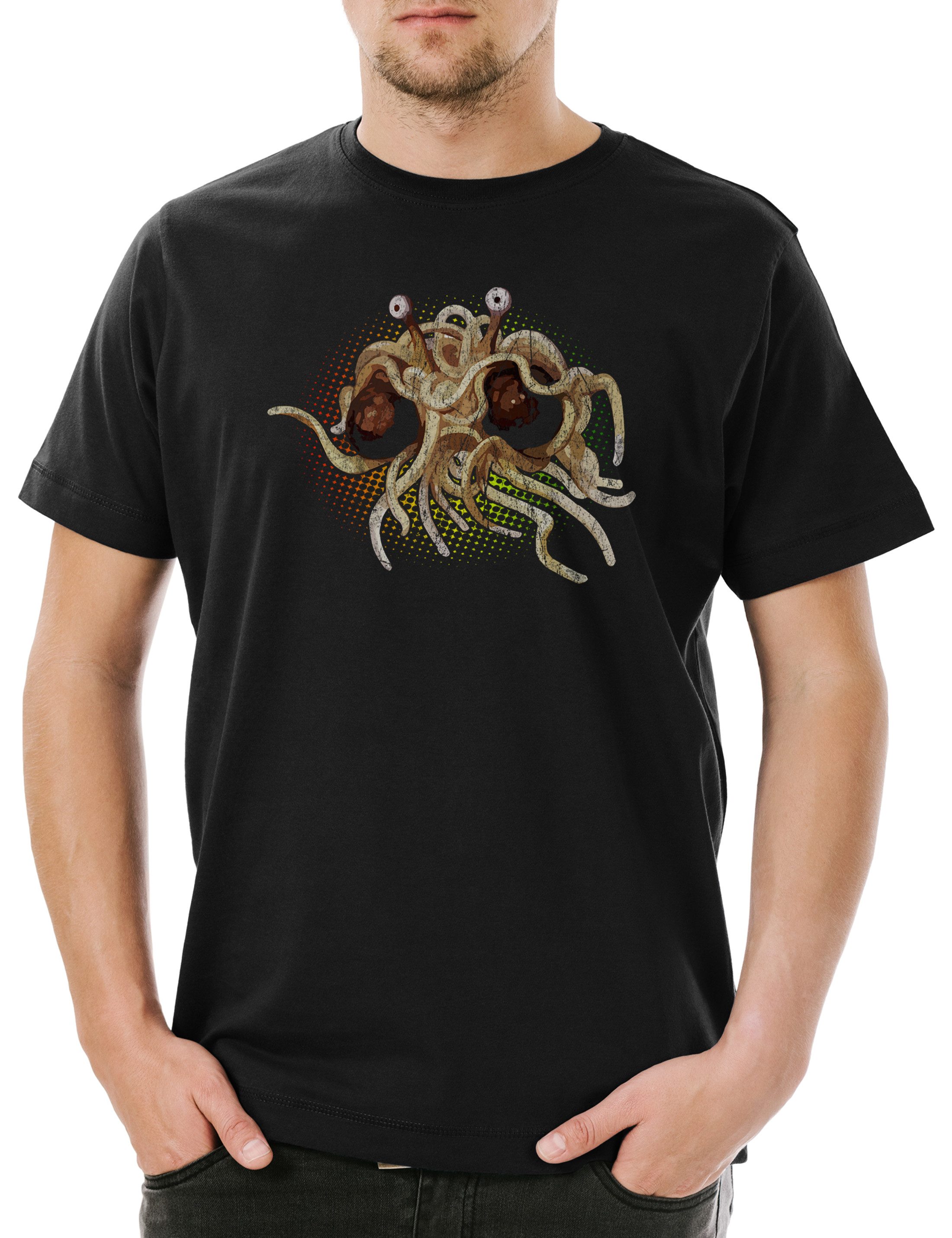 Print-Shirt Reggae Spaghetti Monster Herren T-Shirt Reggae Italain