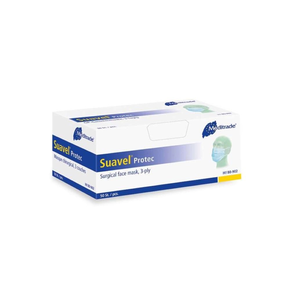 siegmund care Medizinischer Mund-Nasen-Schutz 50x Medizinischer Mund- und Nasenschutz, 50-St., MHD: 31.07.2029, Filterleistung BFE 99,96 %