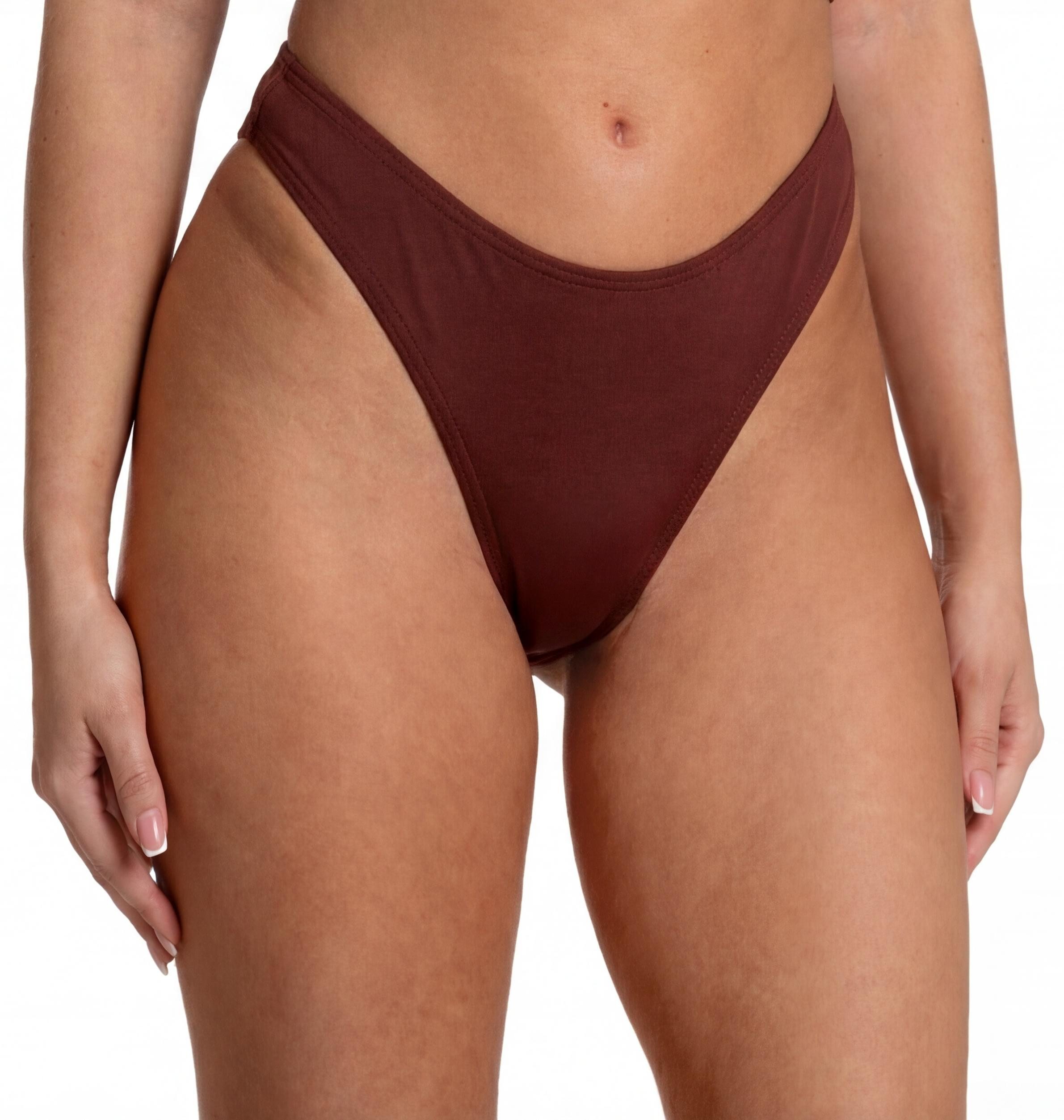 Aquarti Bikini-Hose Tanga Thong Bottom Hohe Taille