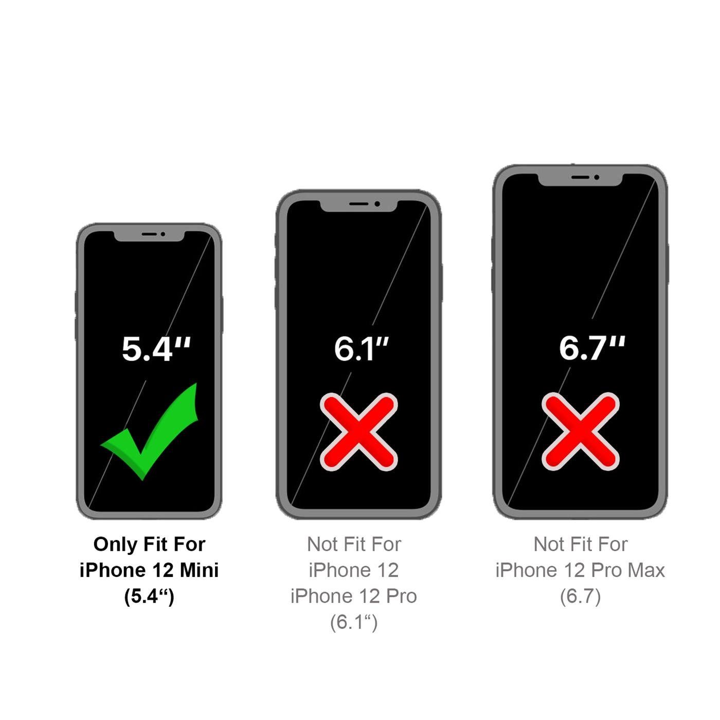 CoolGadget Handyhülle Metall Magnet Handy Case für Apple iPhone 12 Mini 5,4 Zoll, Hülle Outdoor Schutz Cover Rückseite Glas für iPhone 12 Mini