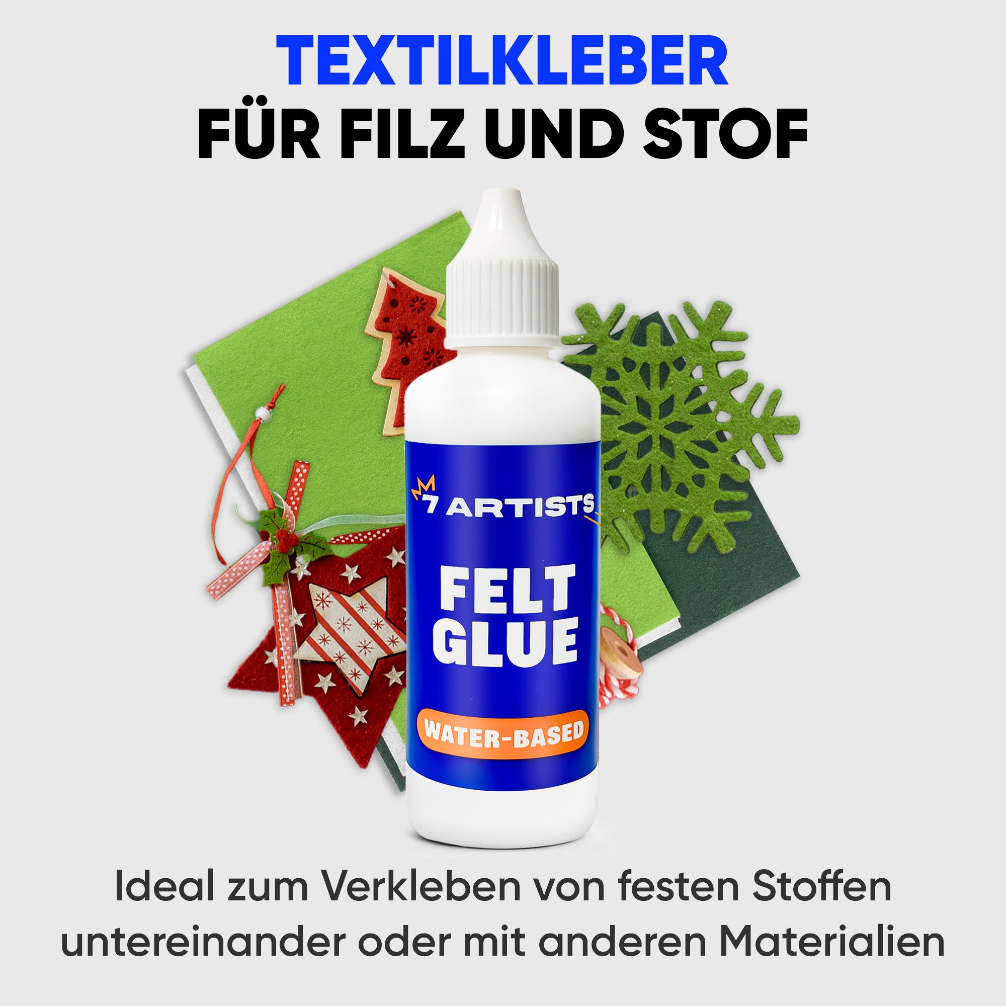 7 Artists Textilkleber 7 Artists Textilkleber Filzkleber - Jeans Kleber Wasserfest Waschbar, 80 ml