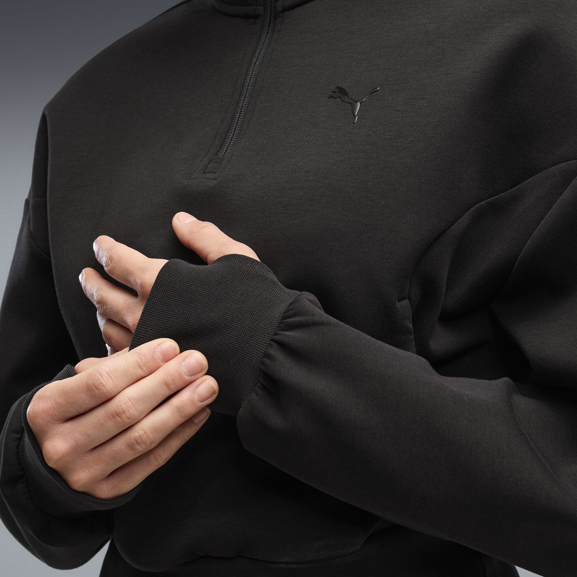 PUMA Sweatshirt PUMATECH SENSE Crew Sweatshirt mit Reißverschluss bis zum Hals