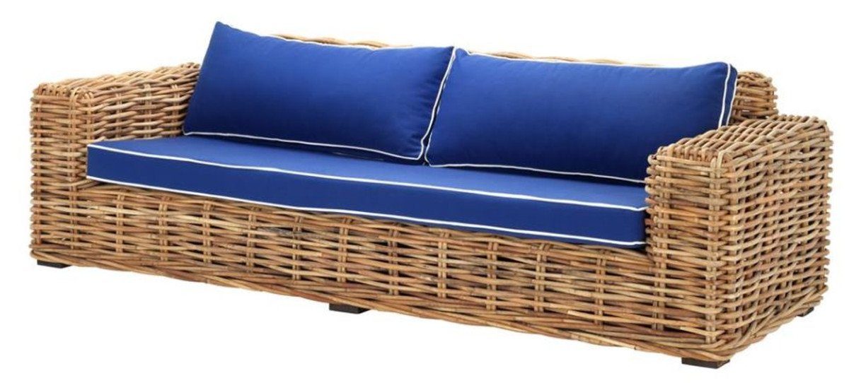 Casa Padrino Sofa Designer Rattan Sofa 230 x 88 x H. 69 cm - Luxus Wohnzimmer Möbel