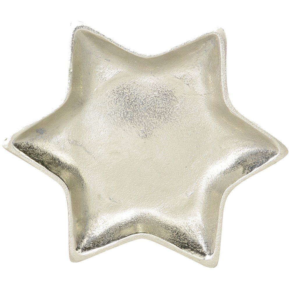 RIFFELMACHER & WEINBERGER Dekoteller Stern Schale aus Aluminium - Silber, Tischdekoration (Dekoteller RW)