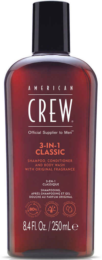 American Crew Haarshampoo 3In1 Classic Shampoo, Conditioner & Body Wash 250 ml, 1-tlg.