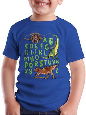 Shirtracer T-Shirt Dinosaurier Alphabet Einschulung Junge Schulanfang Geschenke