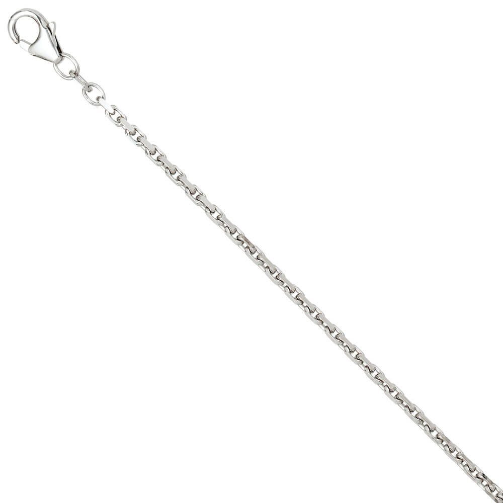 Kette 70cm aus Silber Krone Halskette 925 Silberkette Collier Schmuck rhodiniert Ankerkette 2mm
