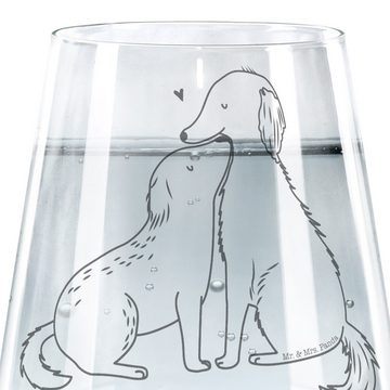 Mr. & Mrs. Panda Glas Hunde Liebe - Transparent - Geschenk, Trinkglas mit Gravur, Sprüche, Premium Glas, Elegantes Design