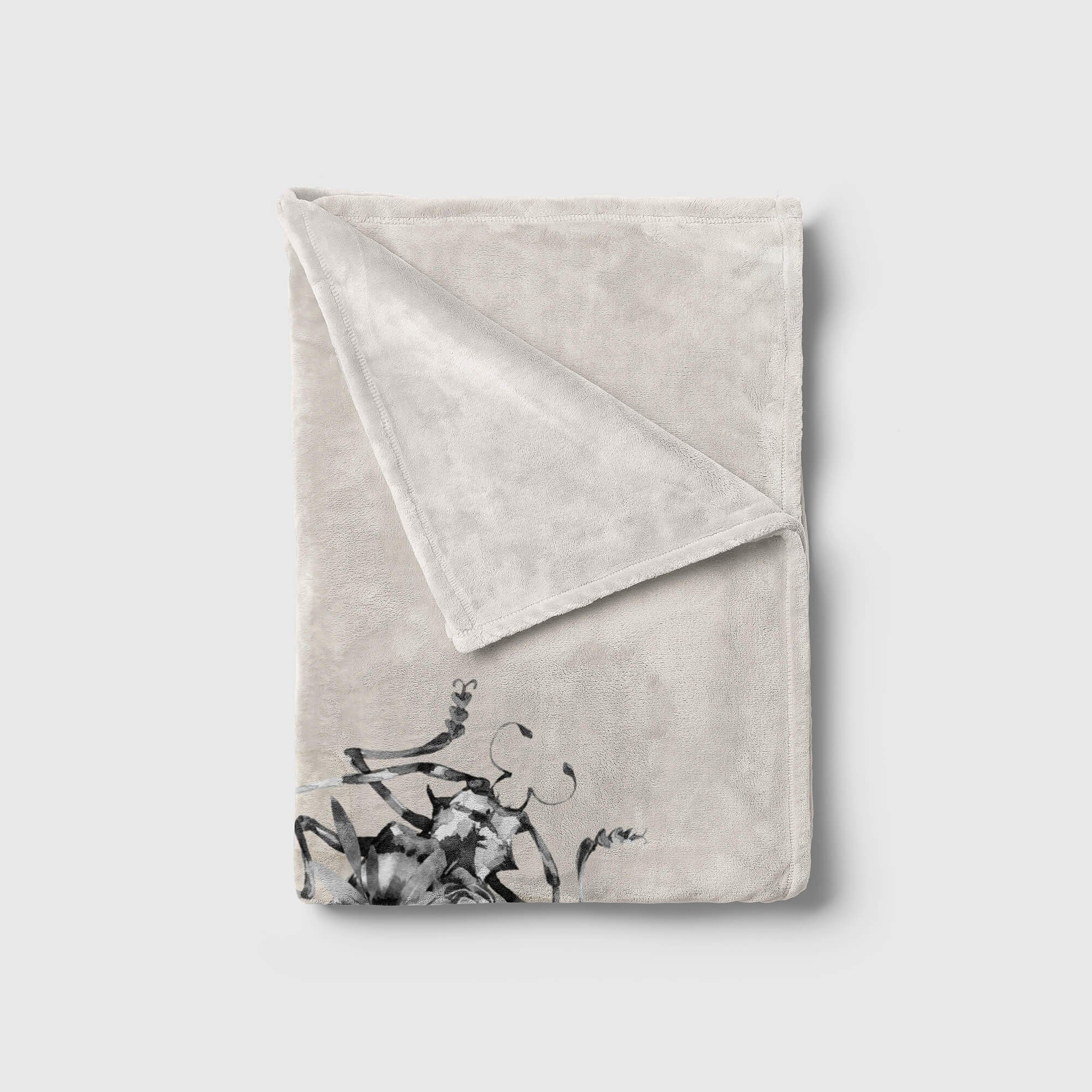 Saunatuch Käfer Motiv, Baumwolle-Polyester-Mix Kuscheldecke Handtuch Handtücher (1-St), Art Kunstvoll Handtuch Strandhandtuch Sinus Blumen