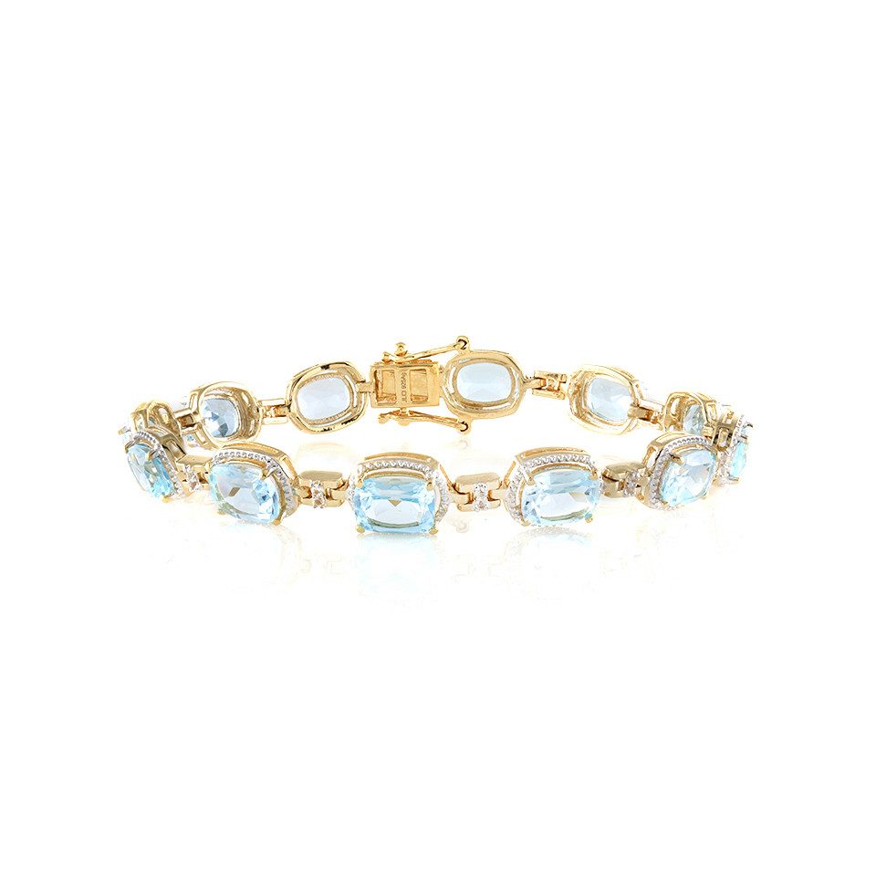 Cavill Silberarmband Himmelblauer Topas Goldplattiertes Silberarmband günstig online kaufen