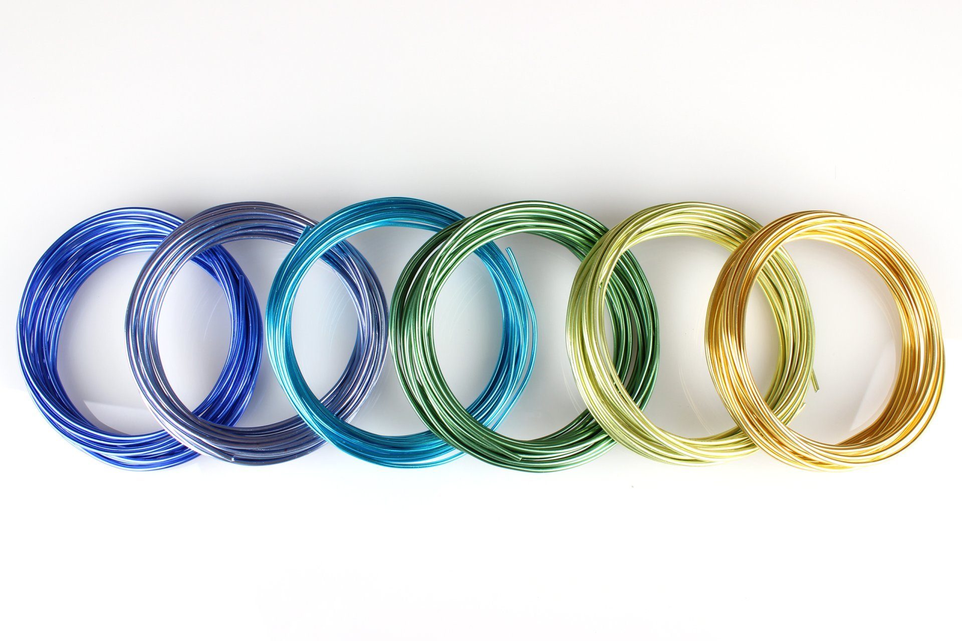 Goodwei Schmuckdraht Schmuckdraht-Set Cool Summer - 6 Farben auf Rollen (je 5m), Ø 2mm, Eloxiert